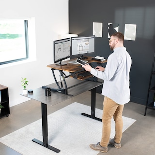 Foto 3 | Escritorio De Pie De 42 Pulgadas, Serie Vivo V, De Desk Converter, Color Marrón - Venta Internacional.