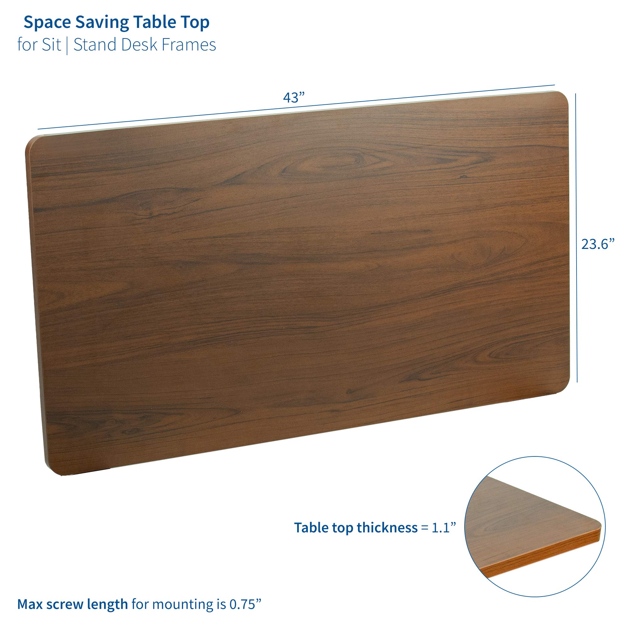 Foto 3 pulgar | Tablero Vivo Desk-top43d En Nogal Oscuro De 109 X 61 Cm Para Escritorio - Venta Internacional.