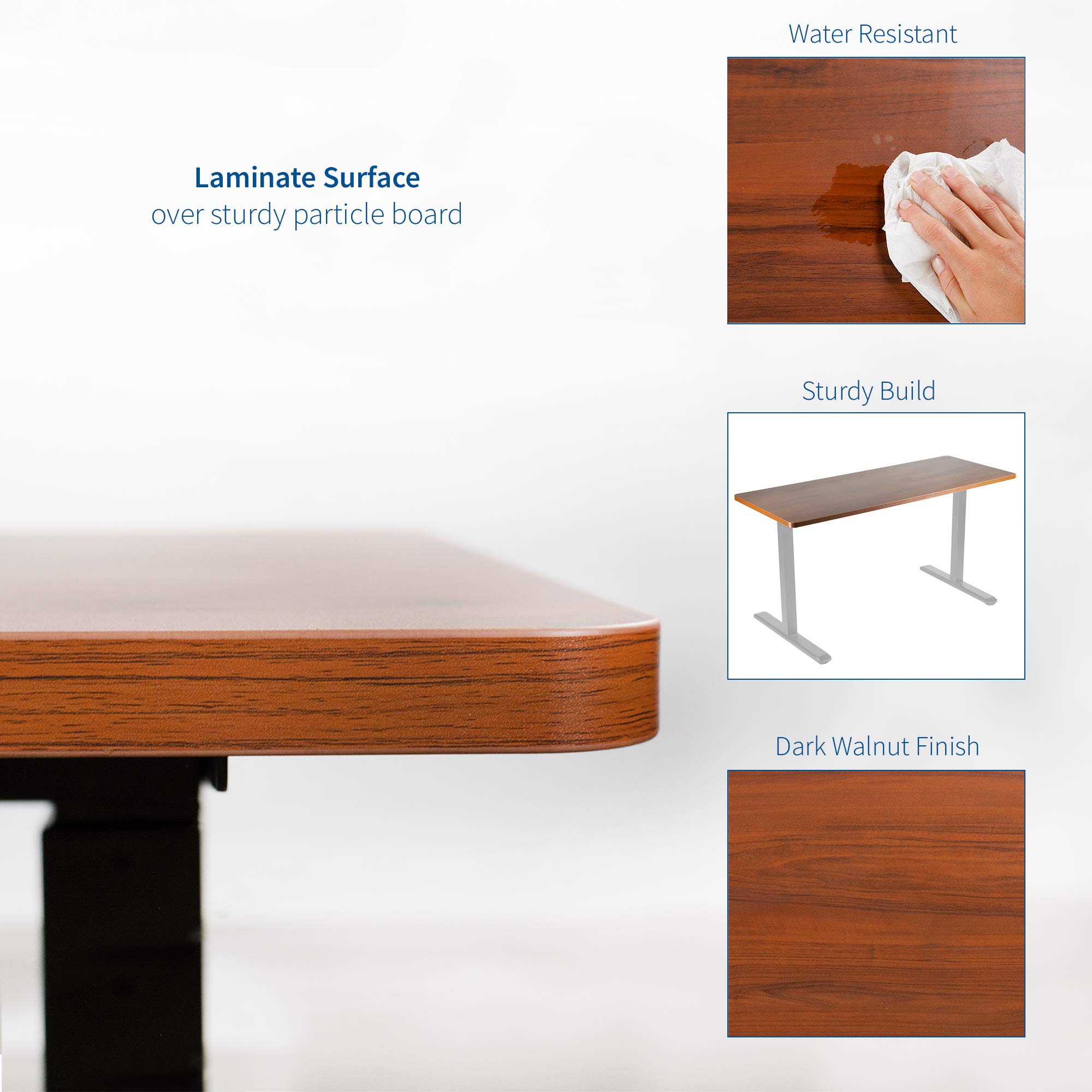 Foto 4 pulgar | Tablero Vivo Desk-top43d En Nogal Oscuro De 109 X 61 Cm Para Escritorio - Venta Internacional.