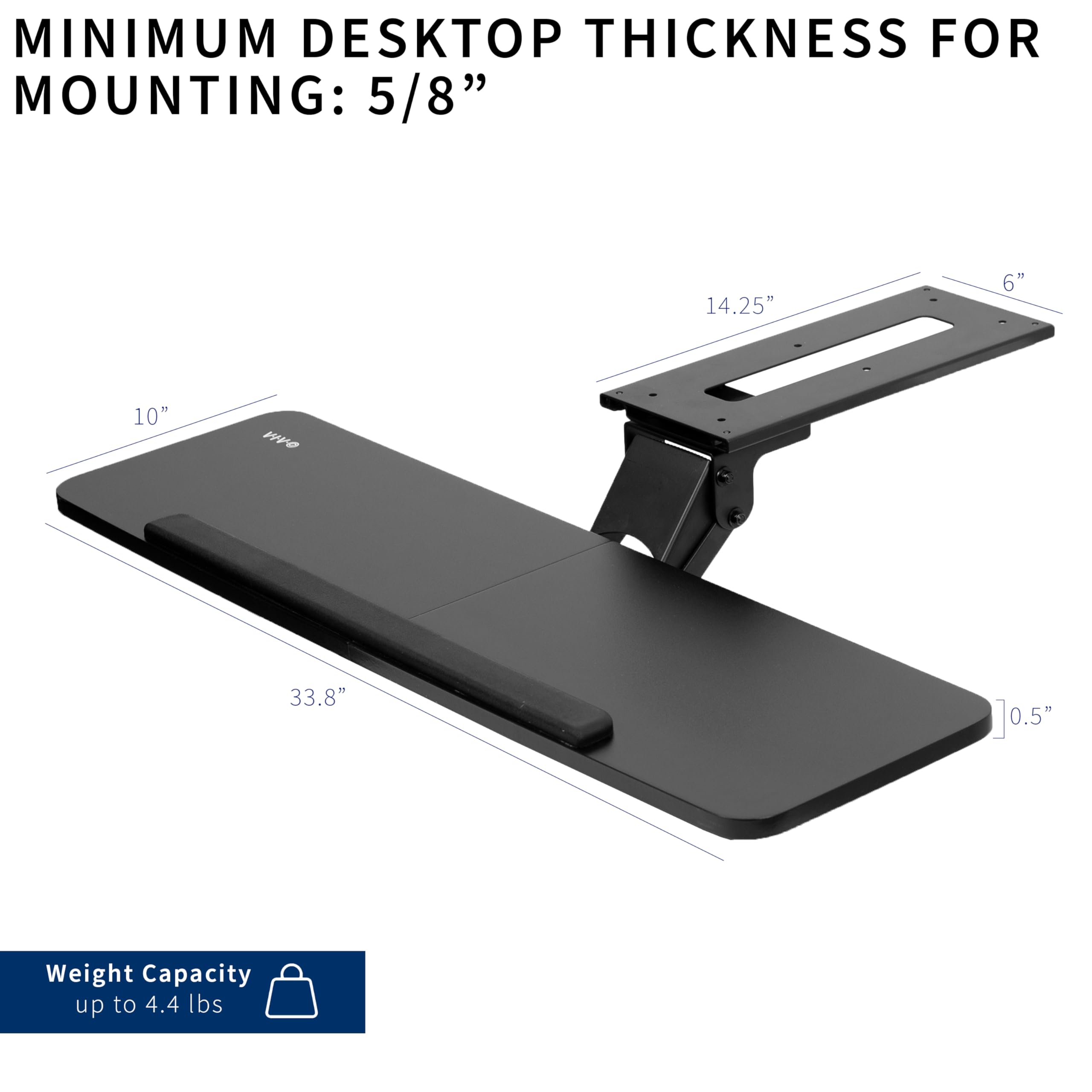 Foto 5 | Bandeja Para Teclado Y Ratón Vivo Mount-kb36b 86x25 Cm Negra - Venta Internacional.