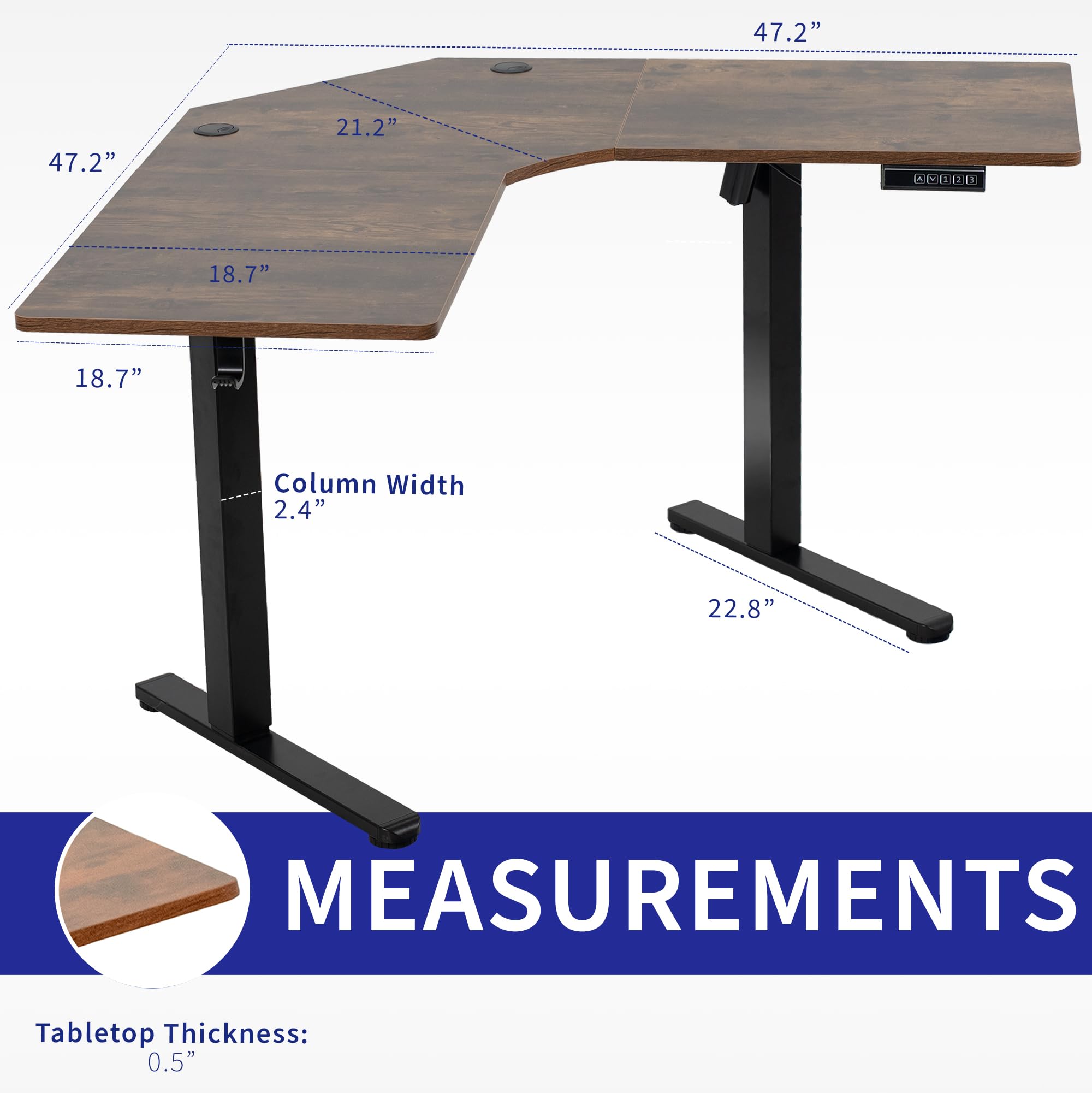 Foto 4 pulgar | Escritorio De Pie Vivo Desk-e1l94n De Esquina Eléctrico En Forma De L - Venta Internacional.