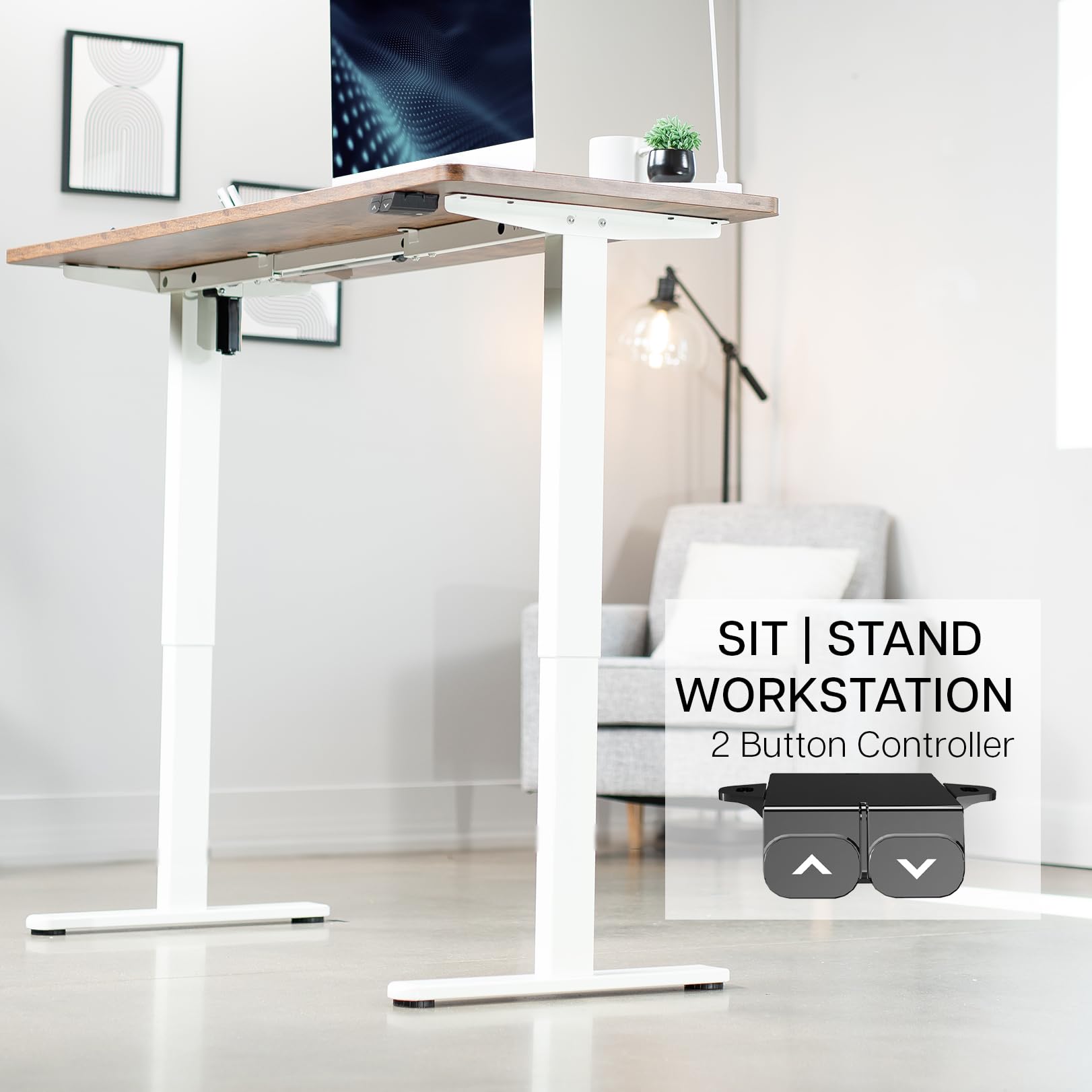 Foto 2 | Estación De Trabajo Eléctrica Con Estructura De Escritorio Vertical Vivo Desk-v100ew - Venta Internacional.