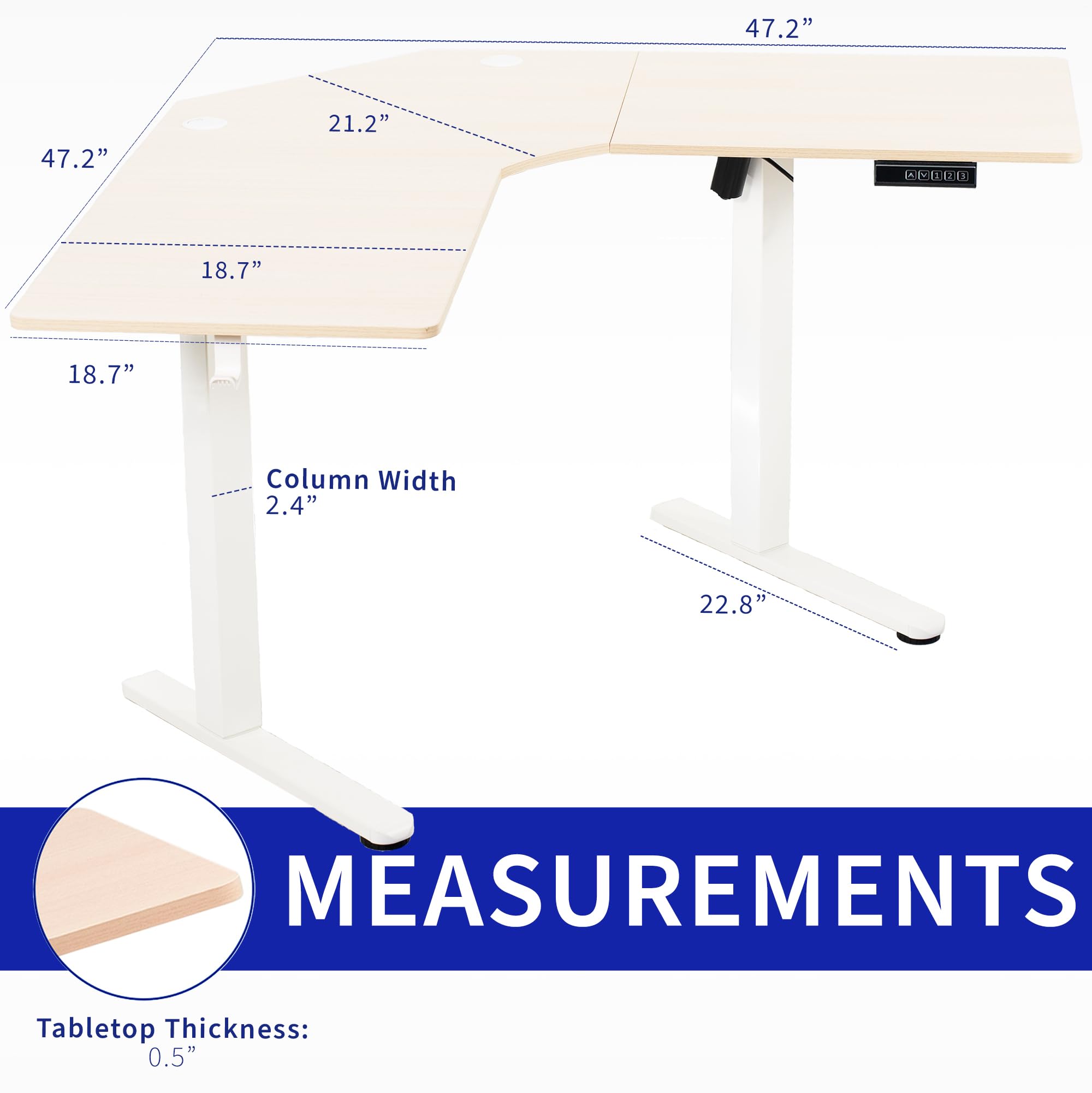 Foto 4 pulgar | Escritorio De Pie Vivo Desk-e1l94c De Esquina Eléctrico En Forma De L - Venta Internacional.