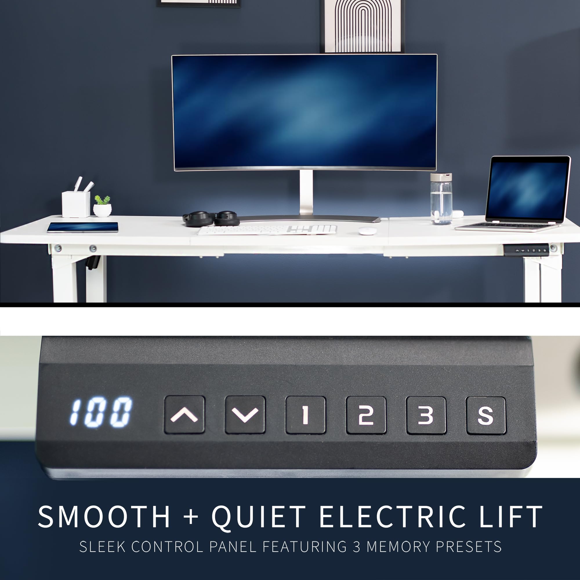 Foto 6 | Marco Eléctrico De Escritorio De Pie Vivo Desk-e4w Blanco 100 Kg - Venta Internacional.
