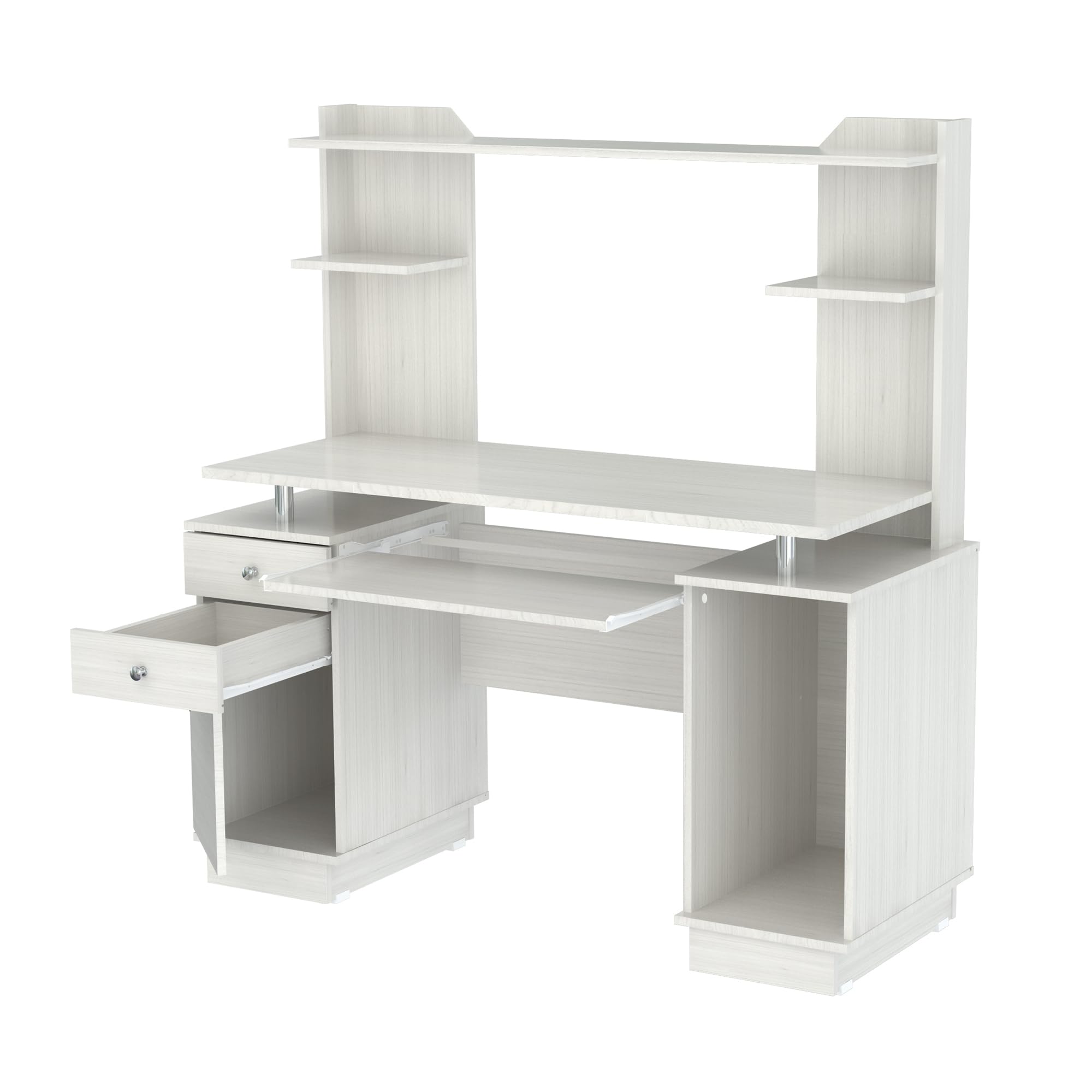Centro De Trabajo Con Aparador Inval America De Roble Lavado 53,5 X 48,62 X 19,5 - Venta Internacional.