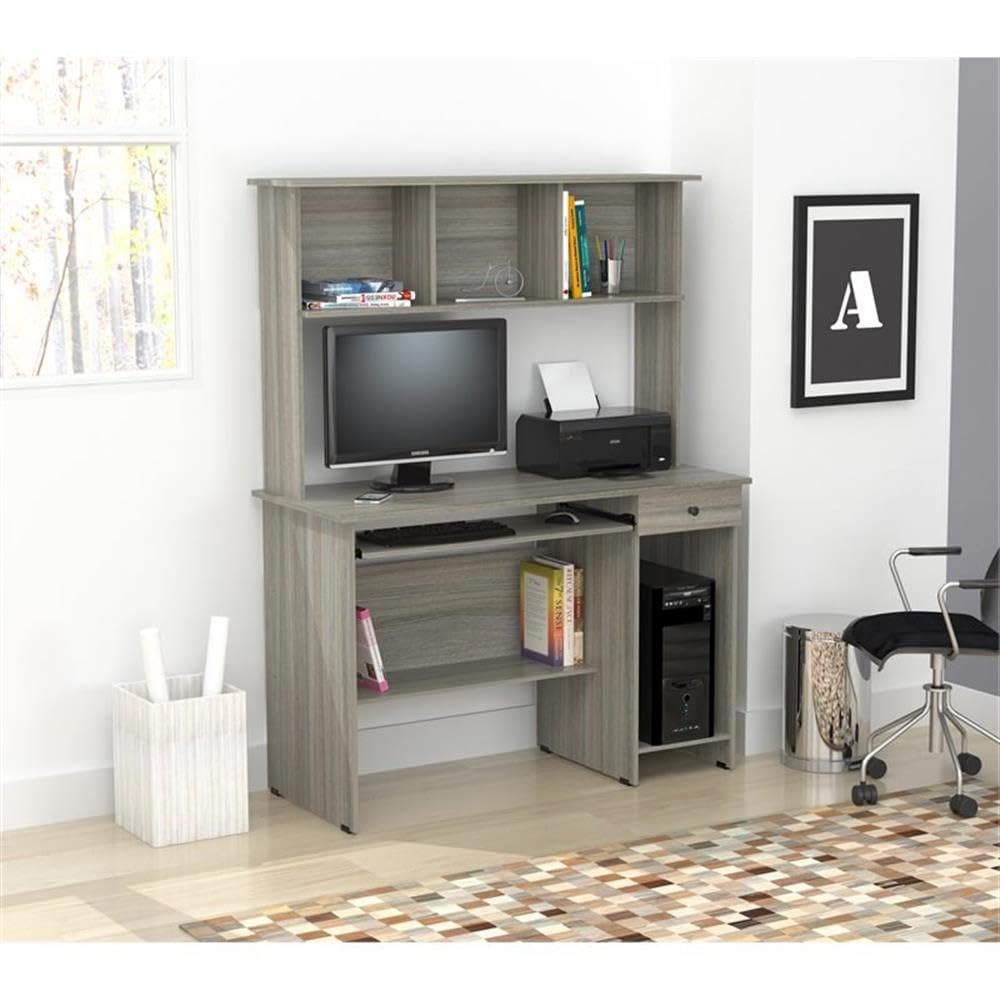 Foto 4 pulgar | Centro De Trabajo Informático Inval Con Aparador, Roble Ahumado - Venta Internacional.