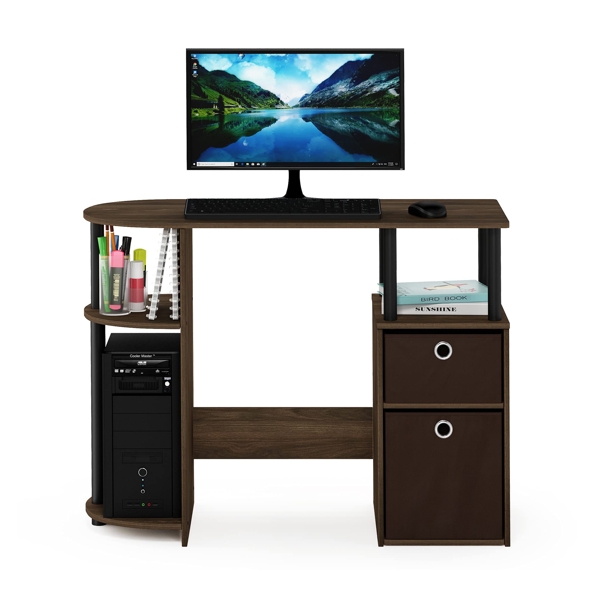 Foto 6 pulgar | Escritorio De Estudio Informático Furinno Jaya Simplistic Columbia Walnut - Venta Internacional.