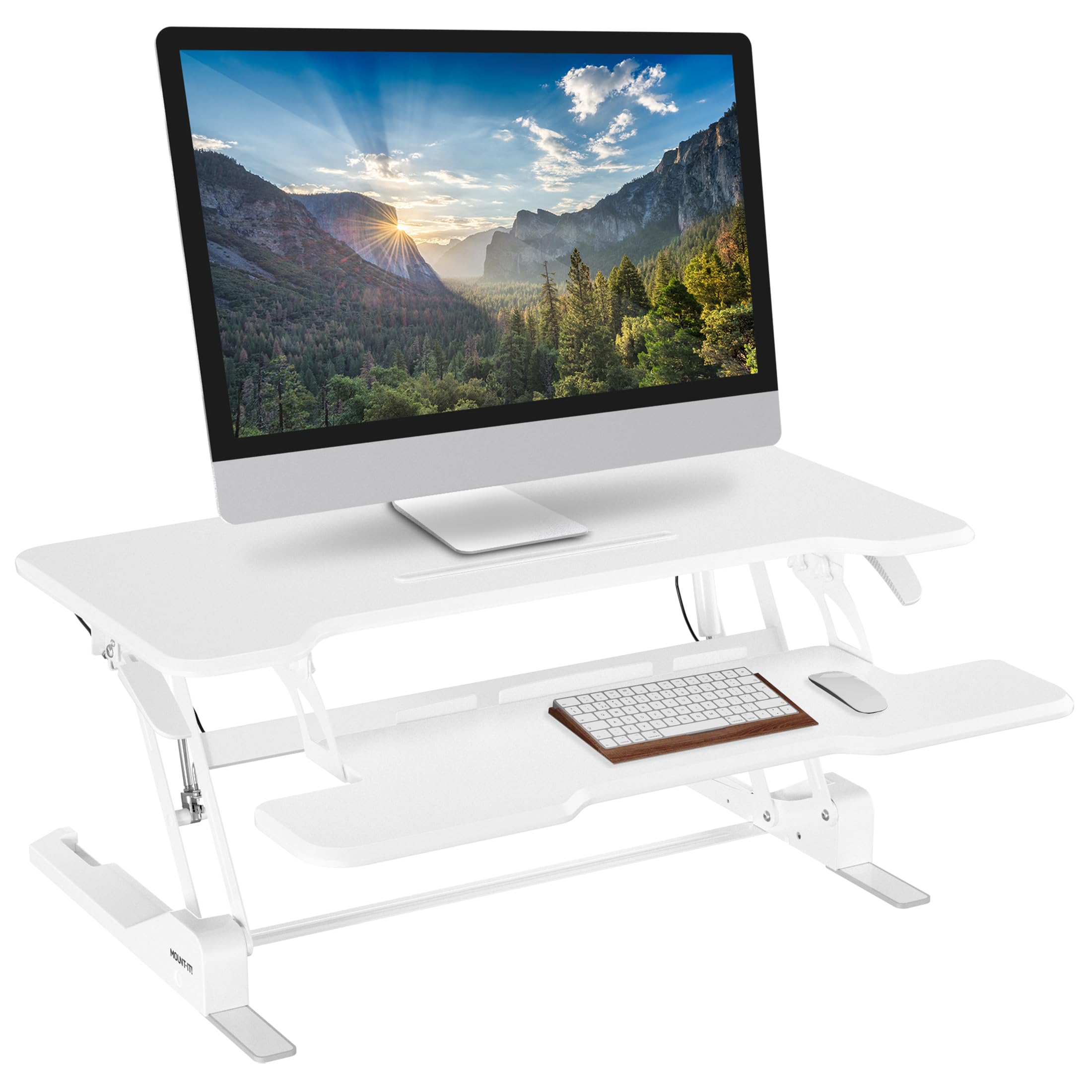 Foto 2 pulgar | Convertidor De Escritorio Mount-it! Soporte De Altura Ajustable, Color Blanco - Venta Internacional.