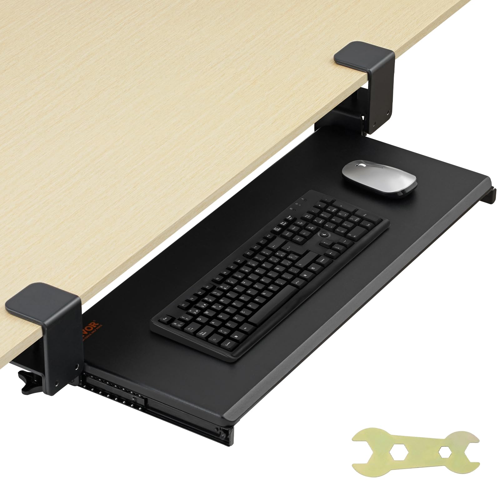 Foto 2 pulgar | Bandeja Para Teclado Vevor Con Abrazadera Para Debajo Del Escritorio, Deslizable, 68 X 28 Cm - Venta Internacional.