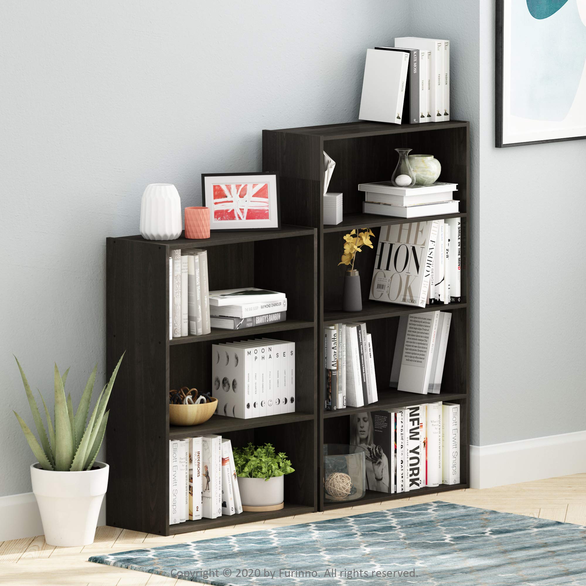 Foto 6 | Librería Furinno Pasir De 3 Niveles, Estante Abierto, Espresso - Venta Internacional.