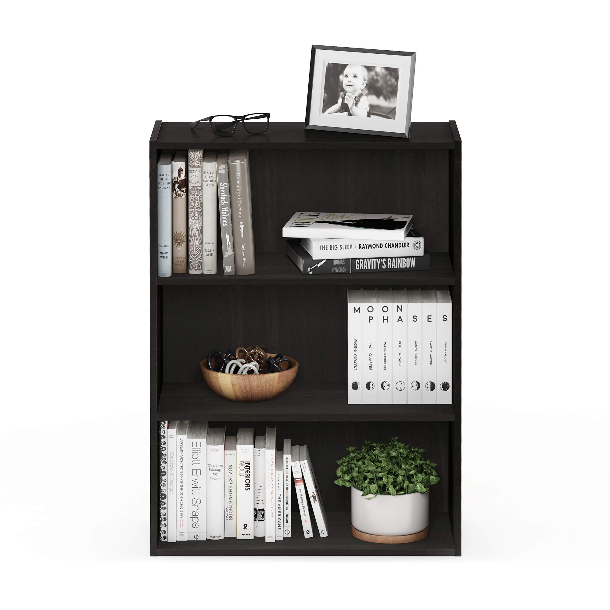 Foto 7 | Librería Furinno Pasir De 3 Niveles, Estante Abierto, Espresso - Venta Internacional.