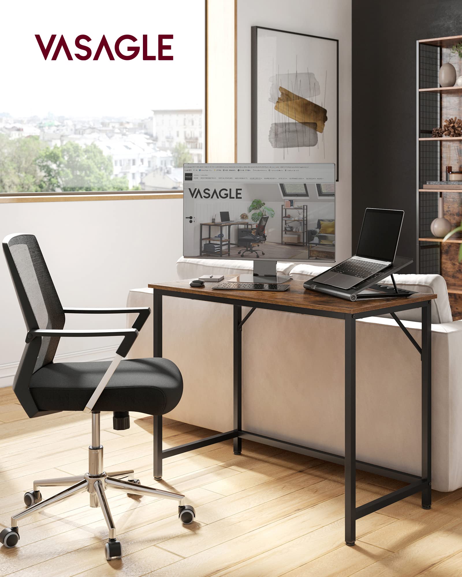 Foto 3 pulgar | Escritorio De Ordenador Vasagle Para Espacios Pequeños De Estilo Industrial - Venta Internacional.