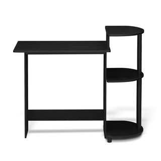 Foto 4 | Escritorio Para Ordenador Furinno Compact Con Estantes Americano/negro - Venta Internacional.