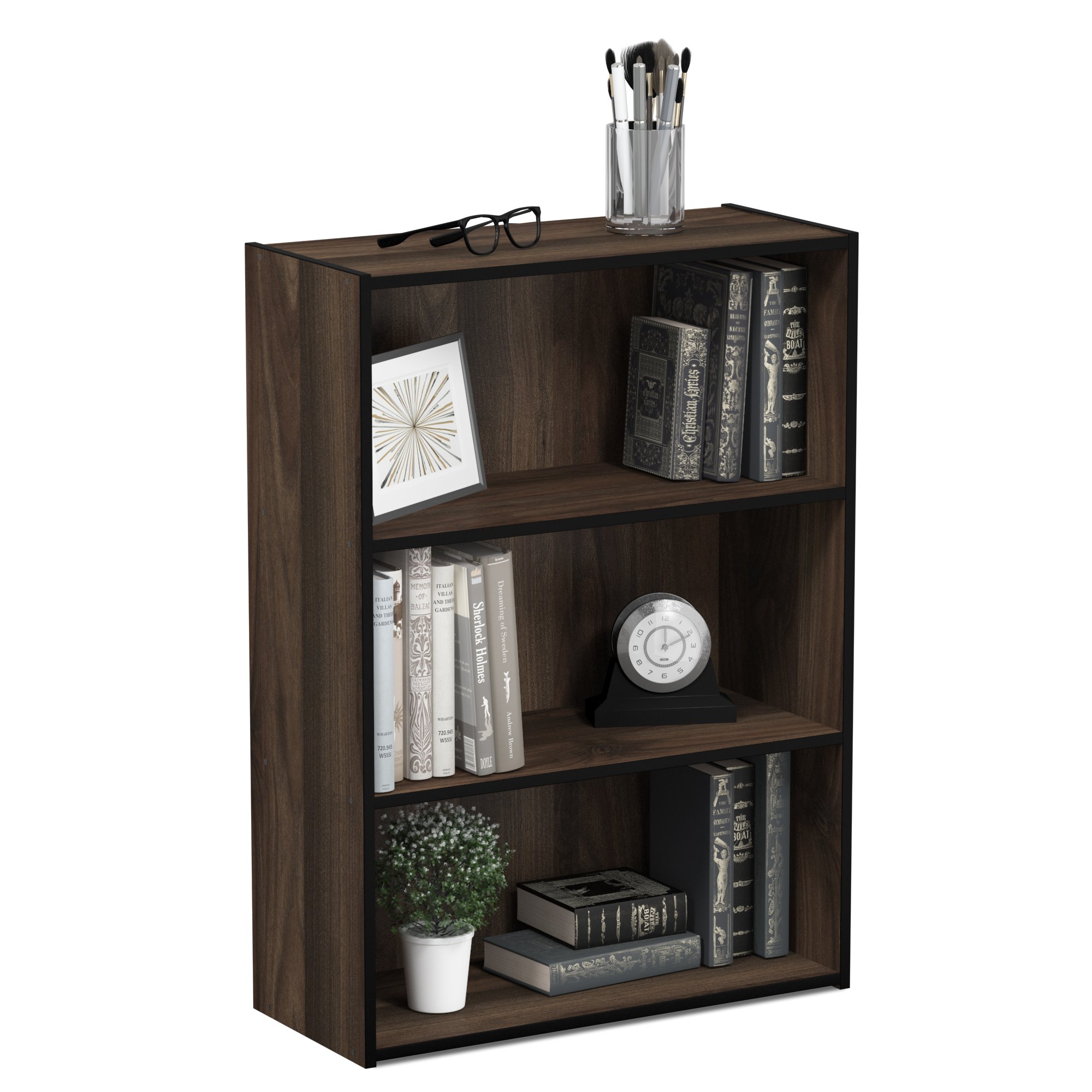 Foto 5 pulgar | Librería Furinno Pasir Con 3 Niveles, Estante Abierto, Nogal Columbia - Venta Internacional.