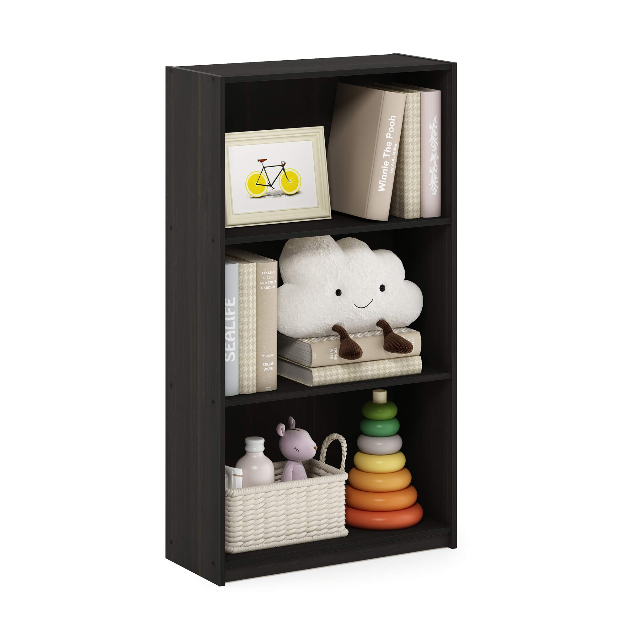 Foto 7 | Estantería De Almacenamiento Furinno Basic, 3 Niveles, Espresso - Venta Internacional.