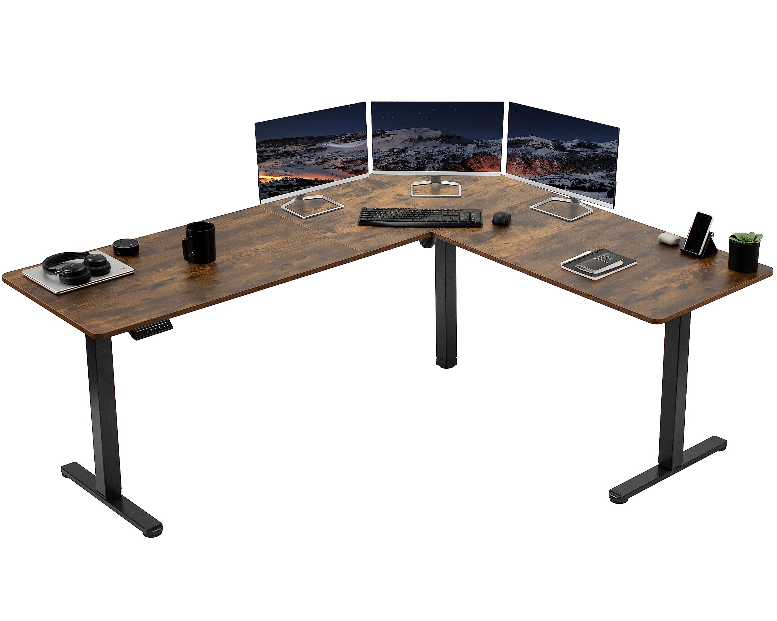 Escritorio De Pie Vivo Desk-e3ctn-75 Eléctrico En Forma De L Vintage - Venta Internacional. $13,847
