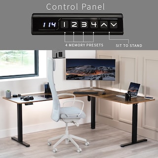 Foto 5 | Escritorio De Pie Vivo Desk-e3ctn-75 Eléctrico En Forma De L Vintage - Venta Internacional.