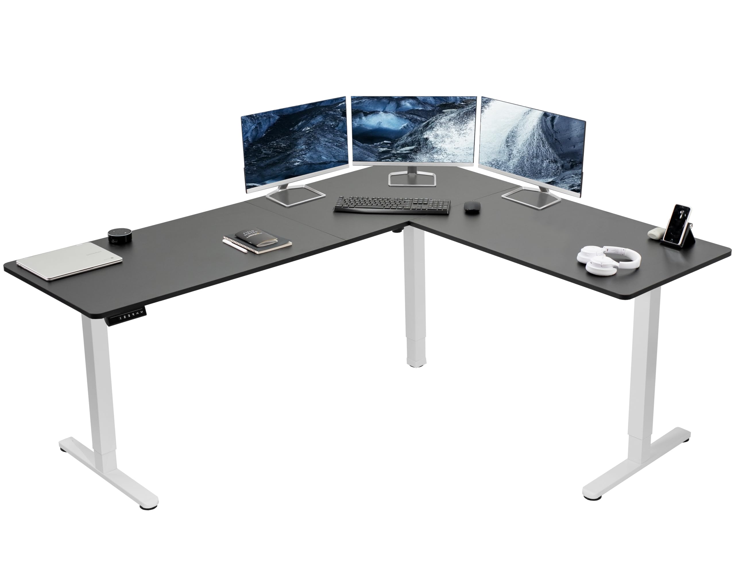 Foto 2 pulgar | Escritorio De Pie Vivo Desk-e3ctwb-75 Eléctrico En Forma De L Negro/blanco - Venta Internacional.