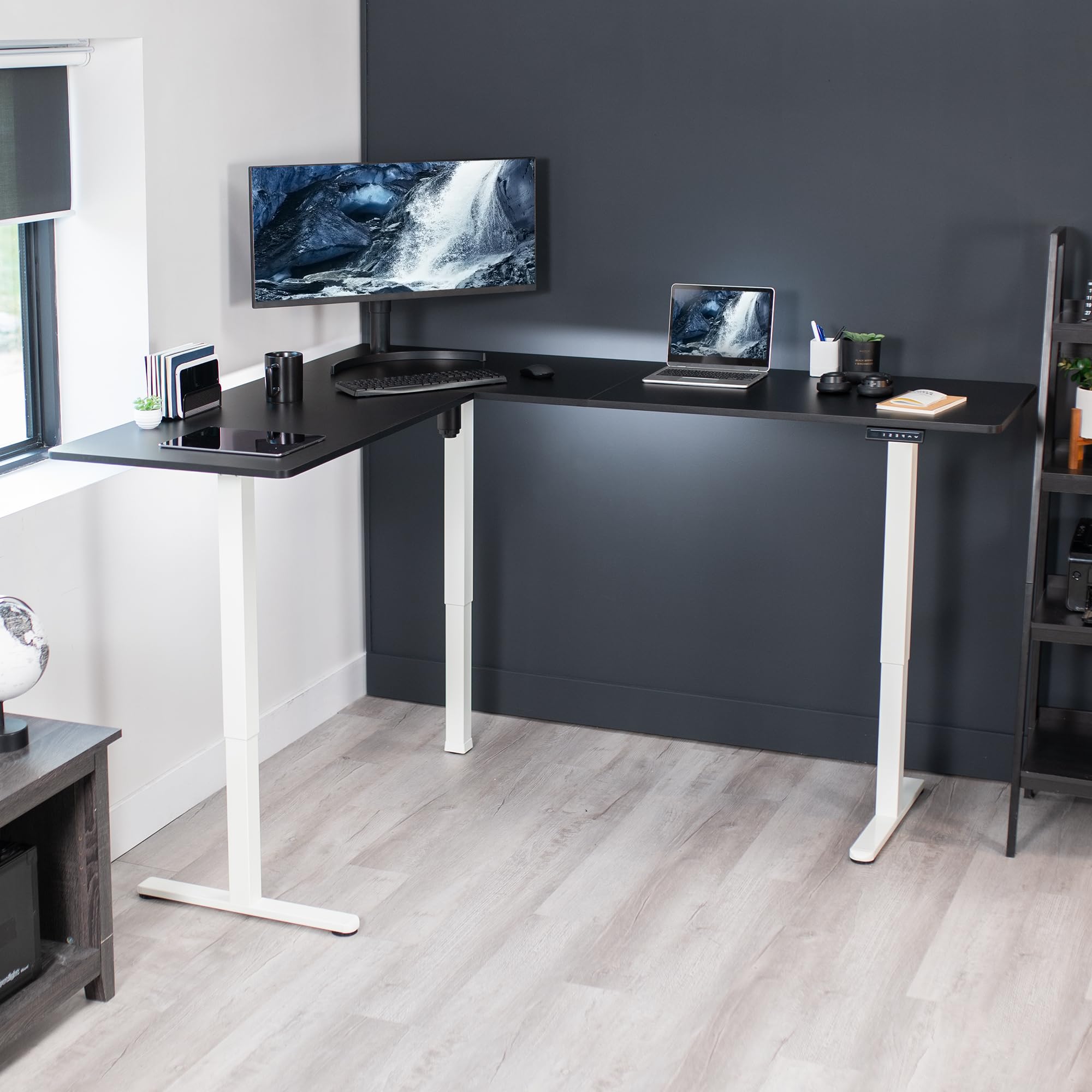 Foto 3 pulgar | Escritorio De Pie Vivo Desk-e3ctwb-75 Eléctrico En Forma De L Negro/blanco - Venta Internacional.