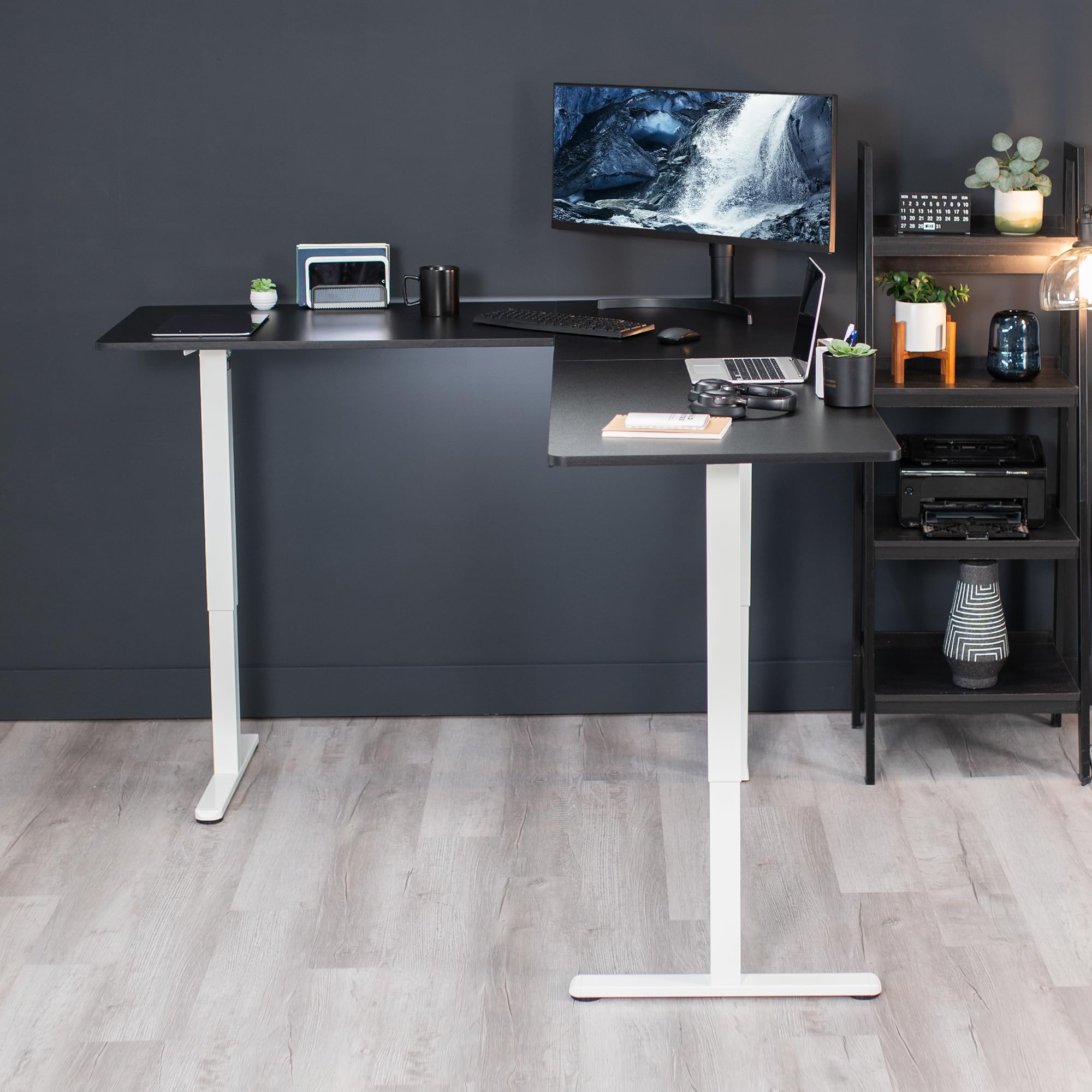 Foto 7 | Escritorio De Pie Vivo Desk-e3ctwb-75 Eléctrico En Forma De L Negro/blanco - Venta Internacional.