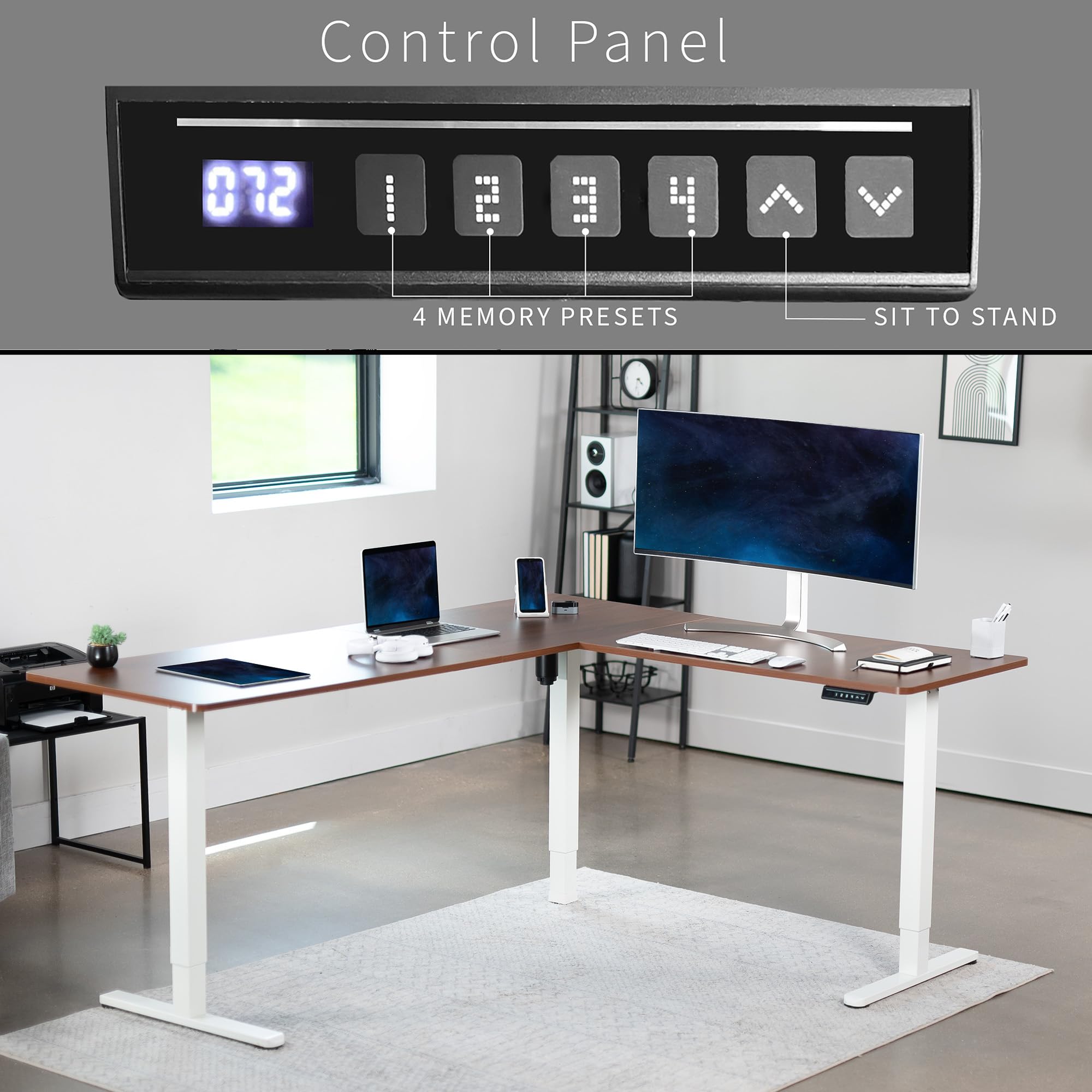 Foto 5 | Escritorio De Pie Vivo Desk-e3ctwd-75 De Esquina Eléctrico En Forma De L - Venta Internacional.