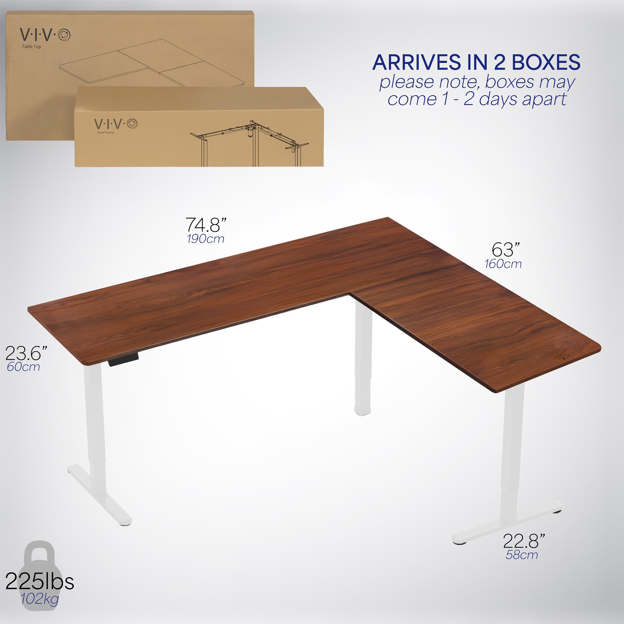 Foto 6 | Escritorio De Pie Vivo Desk-e3ctwd-75 De Esquina Eléctrico En Forma De L - Venta Internacional.