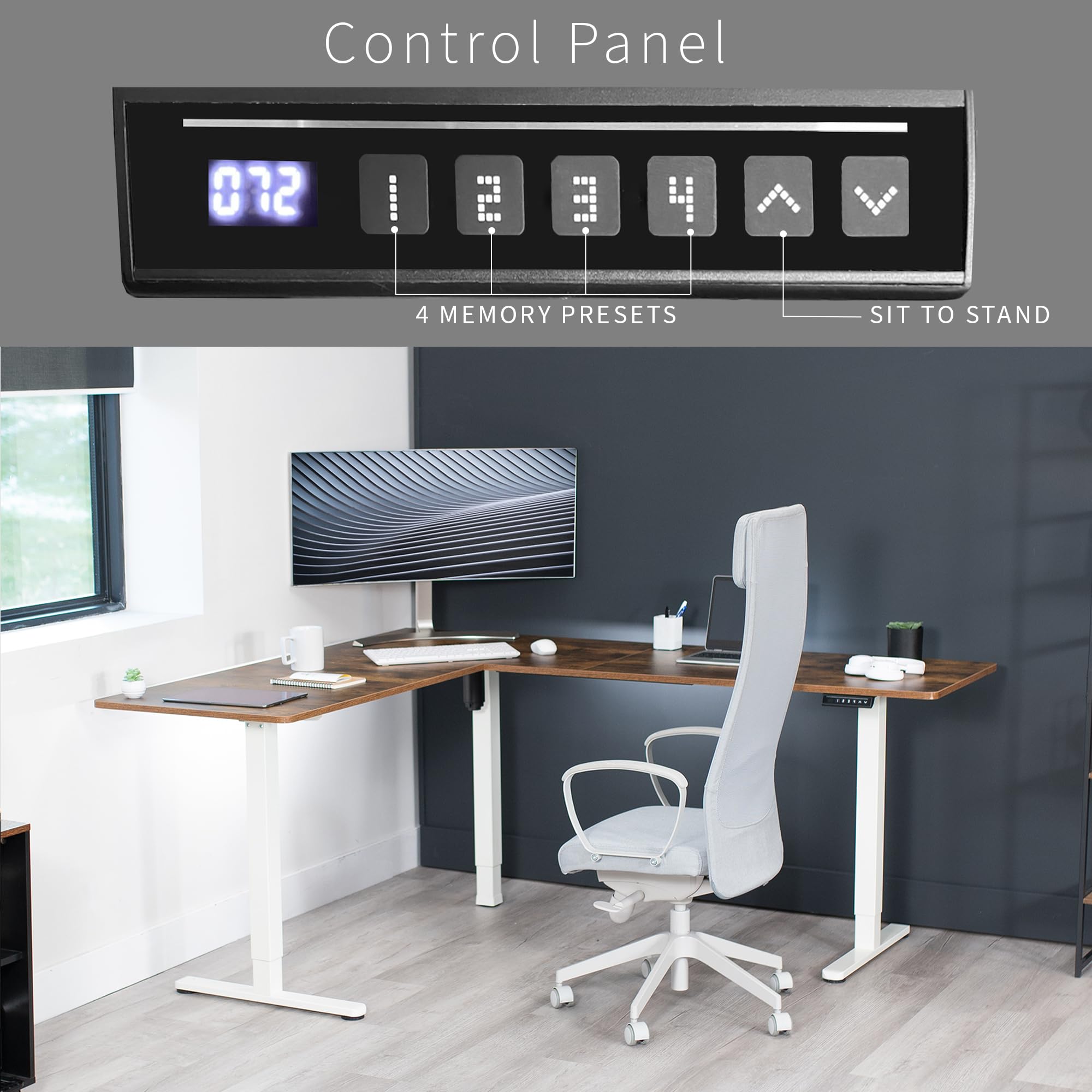 Foto 5 | Escritorio De Pie Vivo Desk-e3ctwn-75 Eléctrico En Forma De L 190x160 Cm - Venta Internacional.