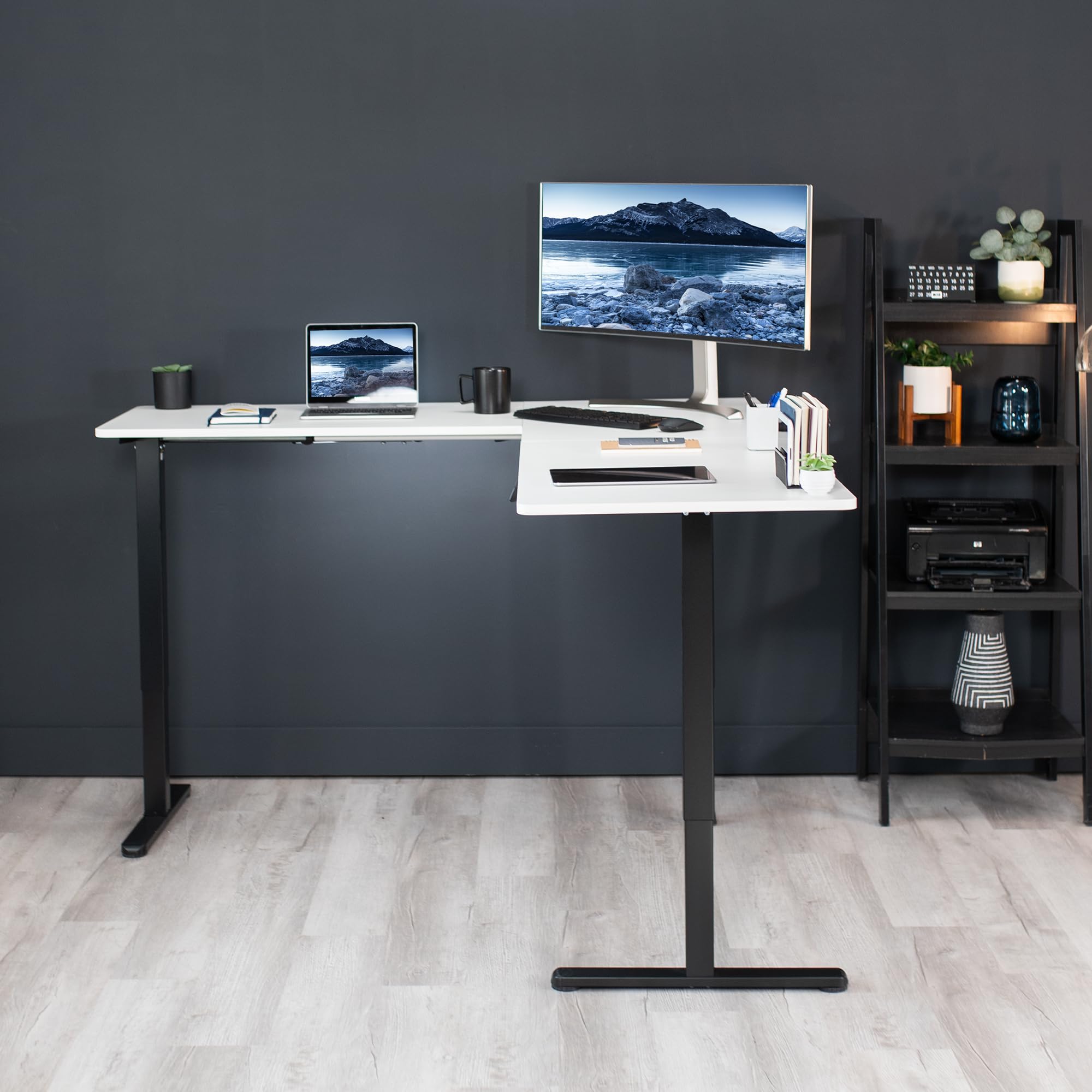 Foto 8 pulgar | Escritorio De Pie Vivo Desk-e3ctbw-75 Eléctrico En Forma De L Blanco - Venta Internacional.