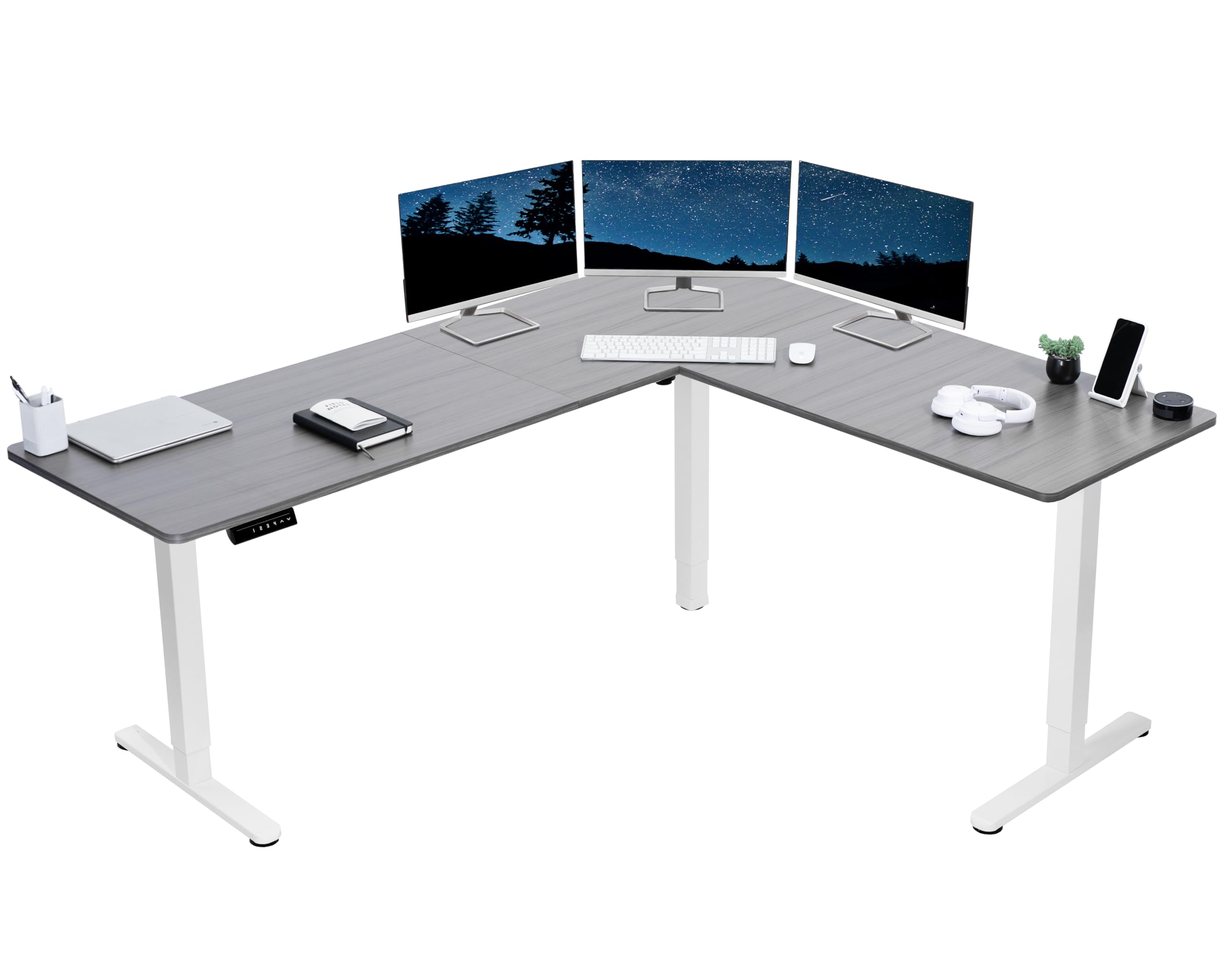 Escritorio De Pie Vivo Desk-e3ctwg-75 De Esquina Eléctrico En Forma De L - Venta Internacional. $13,847