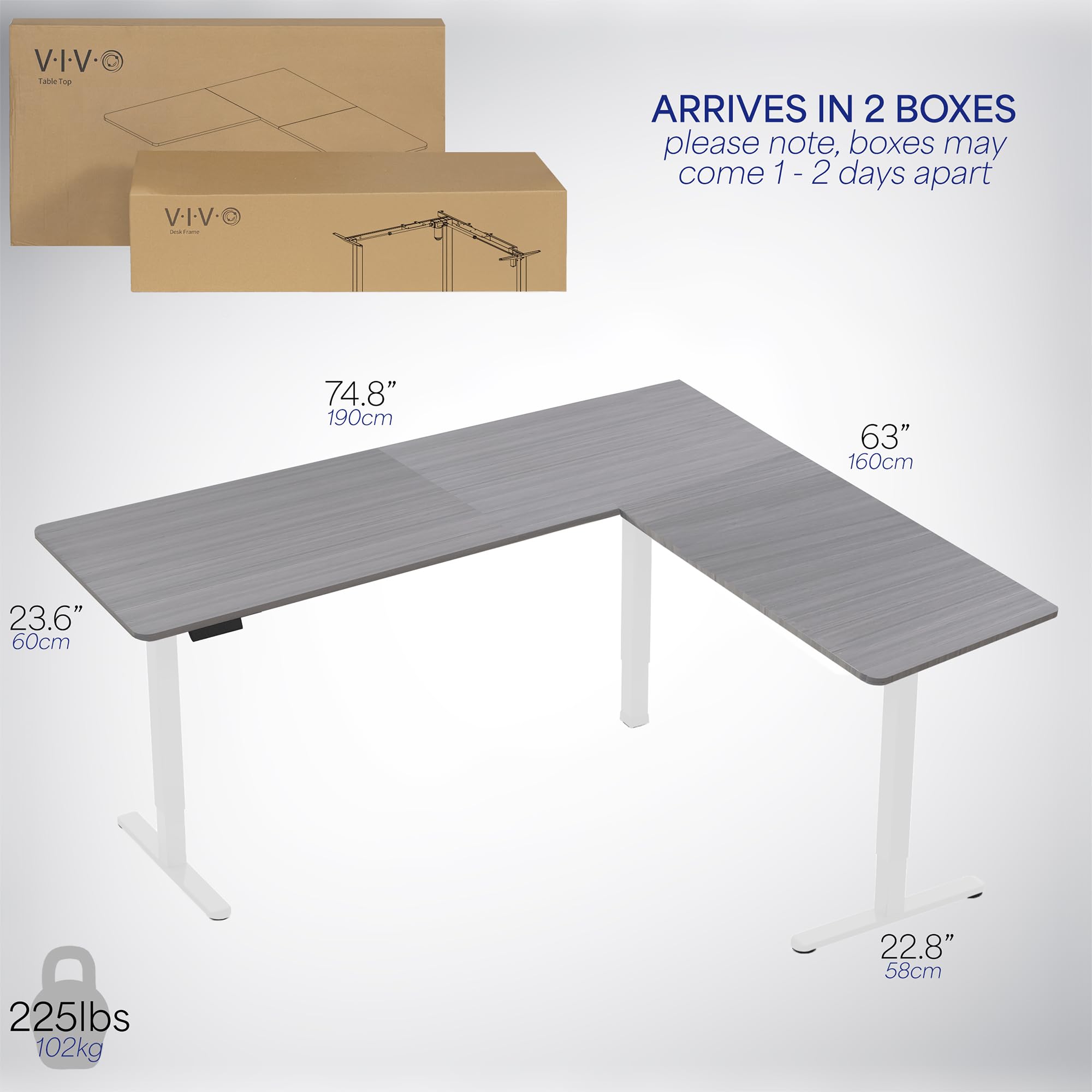 Foto 6 | Escritorio De Pie Vivo Desk-e3ctwg-75 De Esquina Eléctrico En Forma De L - Venta Internacional.