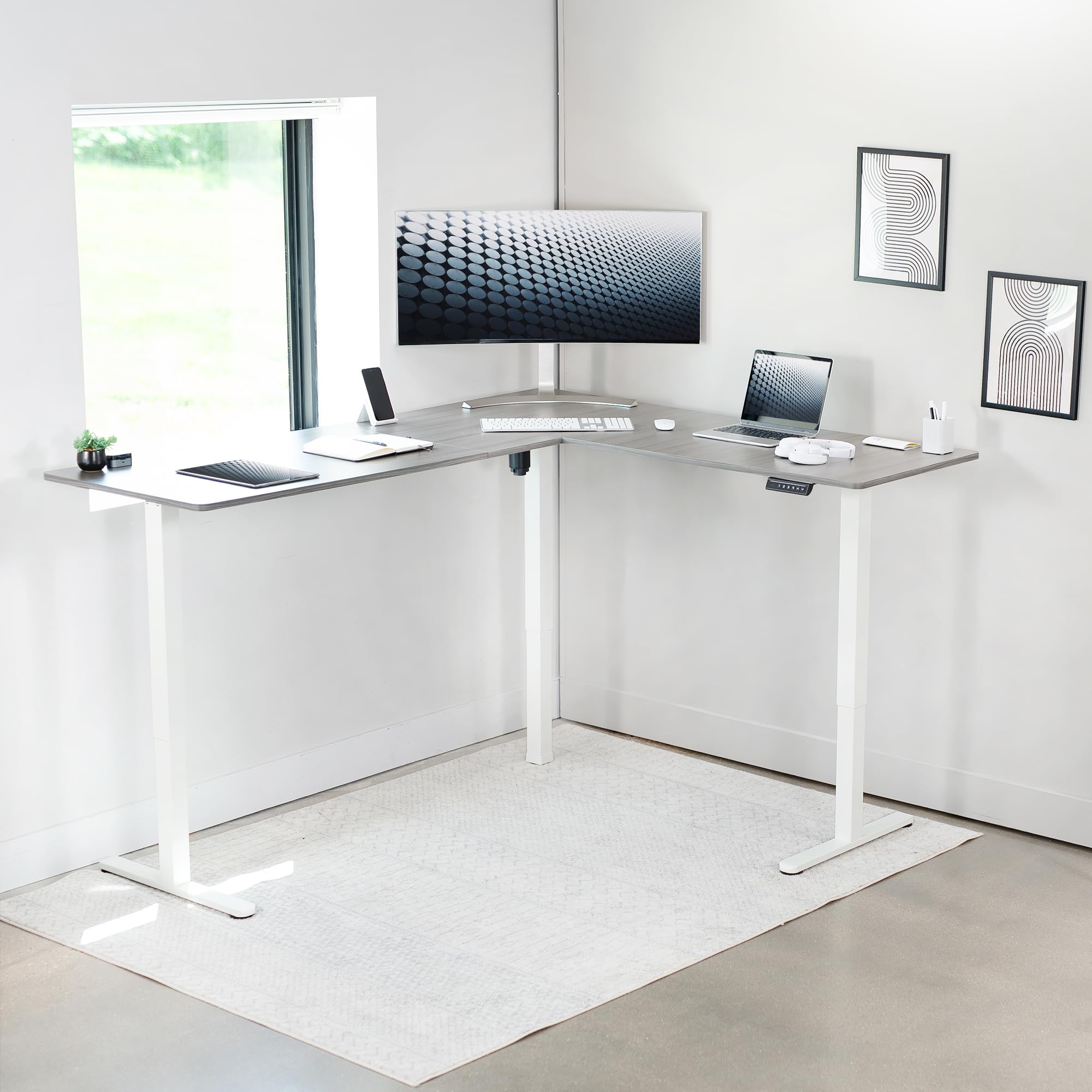 Foto 7 | Escritorio De Pie Vivo Desk-e3ctwg-75 De Esquina Eléctrico En Forma De L - Venta Internacional.