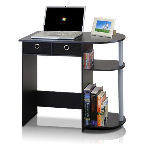 Foto 1 | Ordenador Portátil Furinno Go Green Home De Escritorio Con 2 Cajones, Color Negro Y Gris - Venta Internacional.