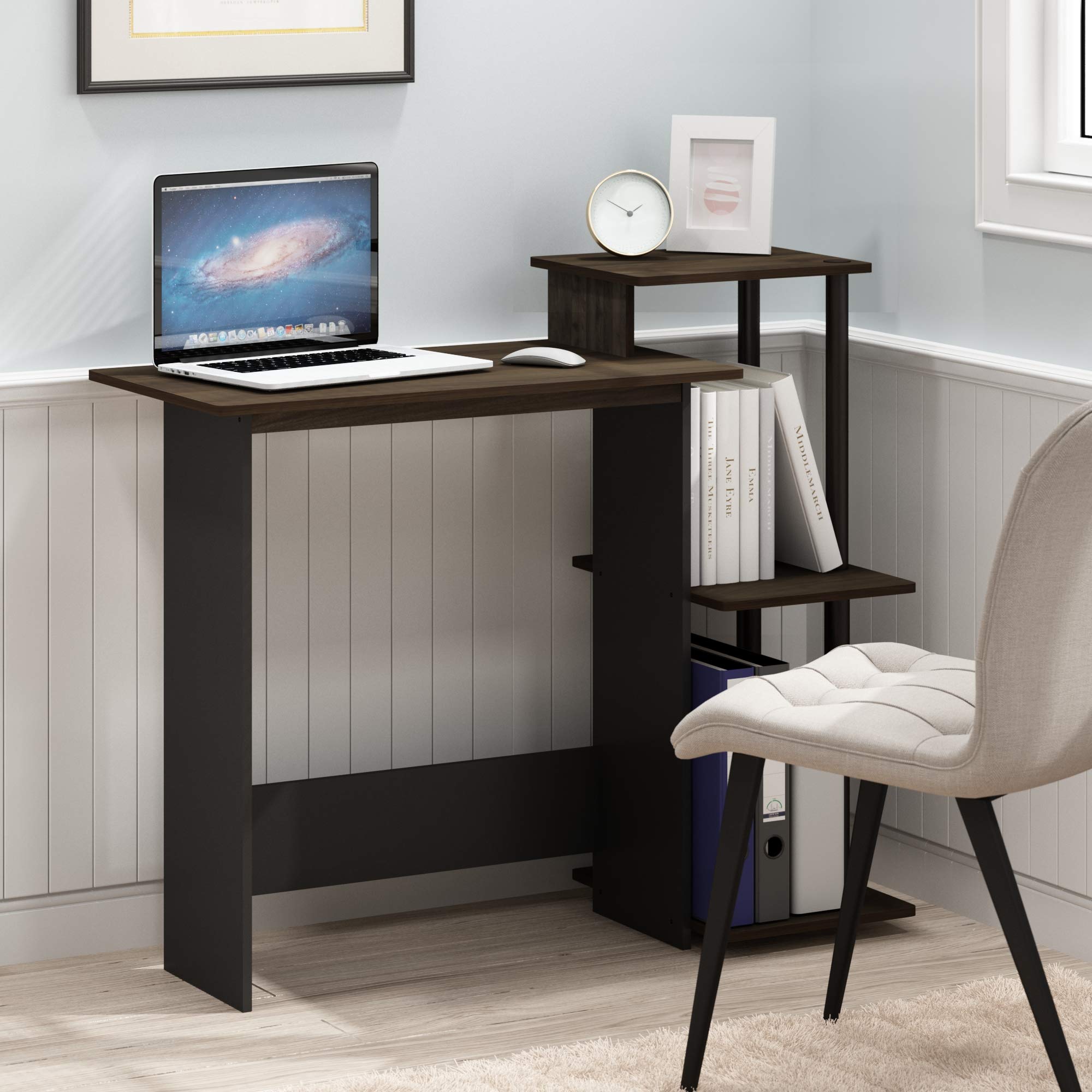 Foto 2 | Escritorio Para Ordenador Furinno Efficient Home Con Estantes - Venta Internacional.
