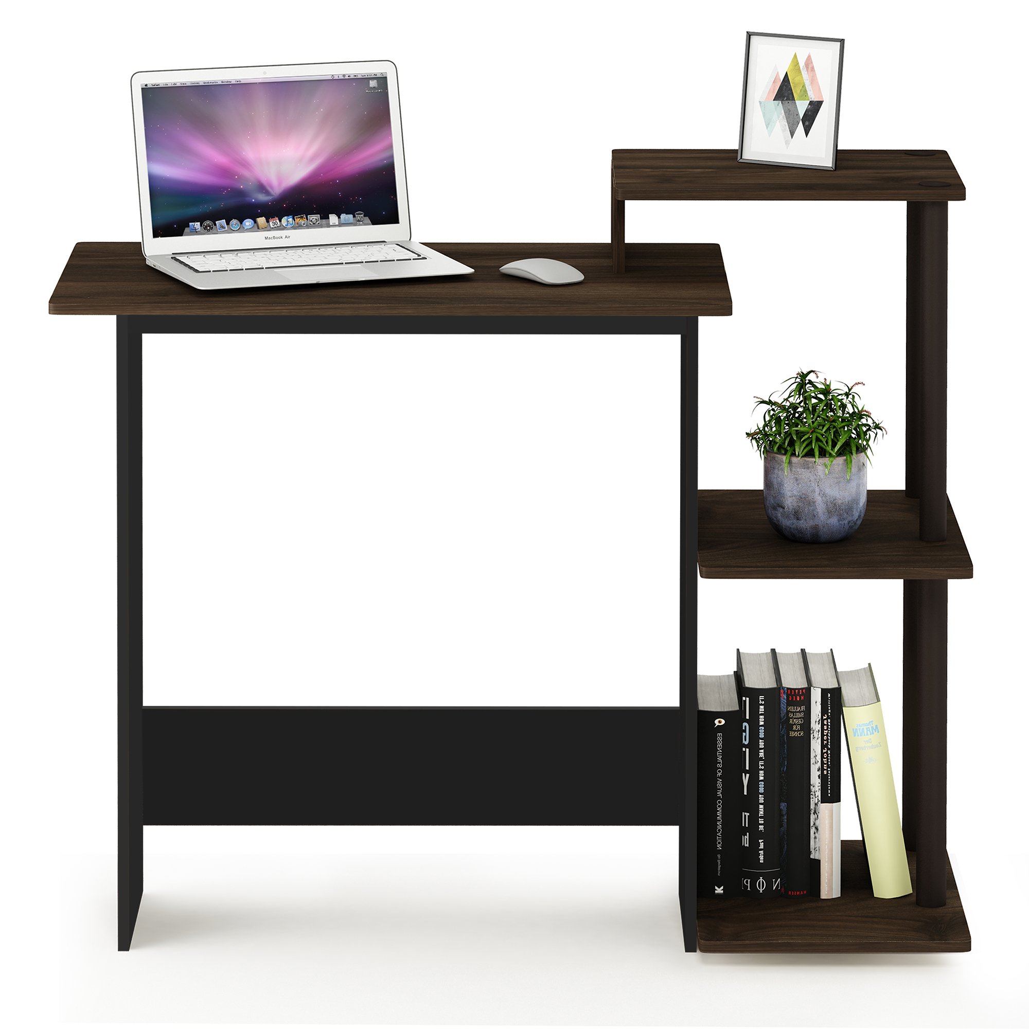 Foto 6 | Escritorio Para Ordenador Furinno Efficient Home Con Estantes - Venta Internacional.