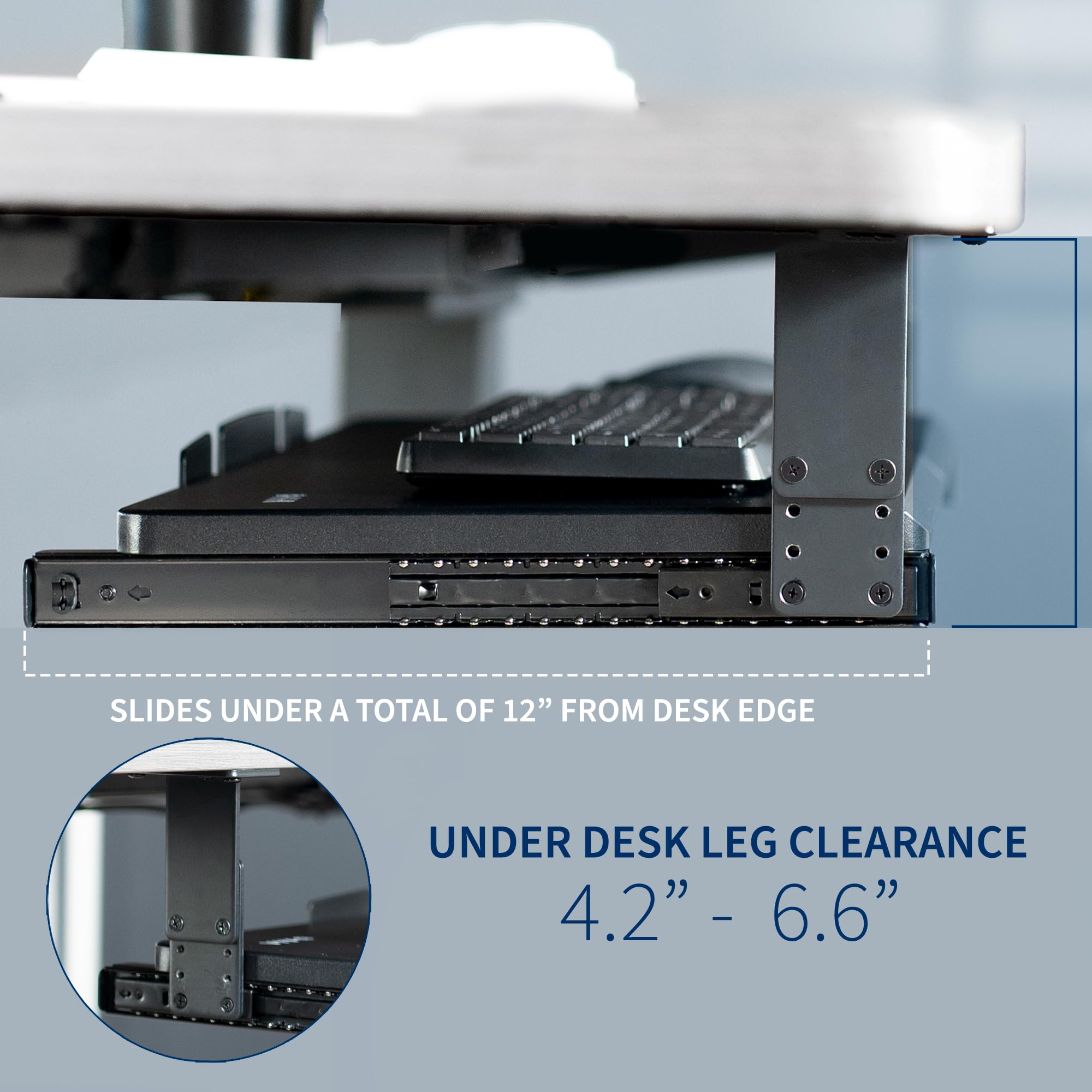 Foto 6 pulgar | Bandeja Para Teclado Para Colocar Debajo Del Escritorio Vivo Mount-kb27hb, Regulable En Altura - Venta Internacional.