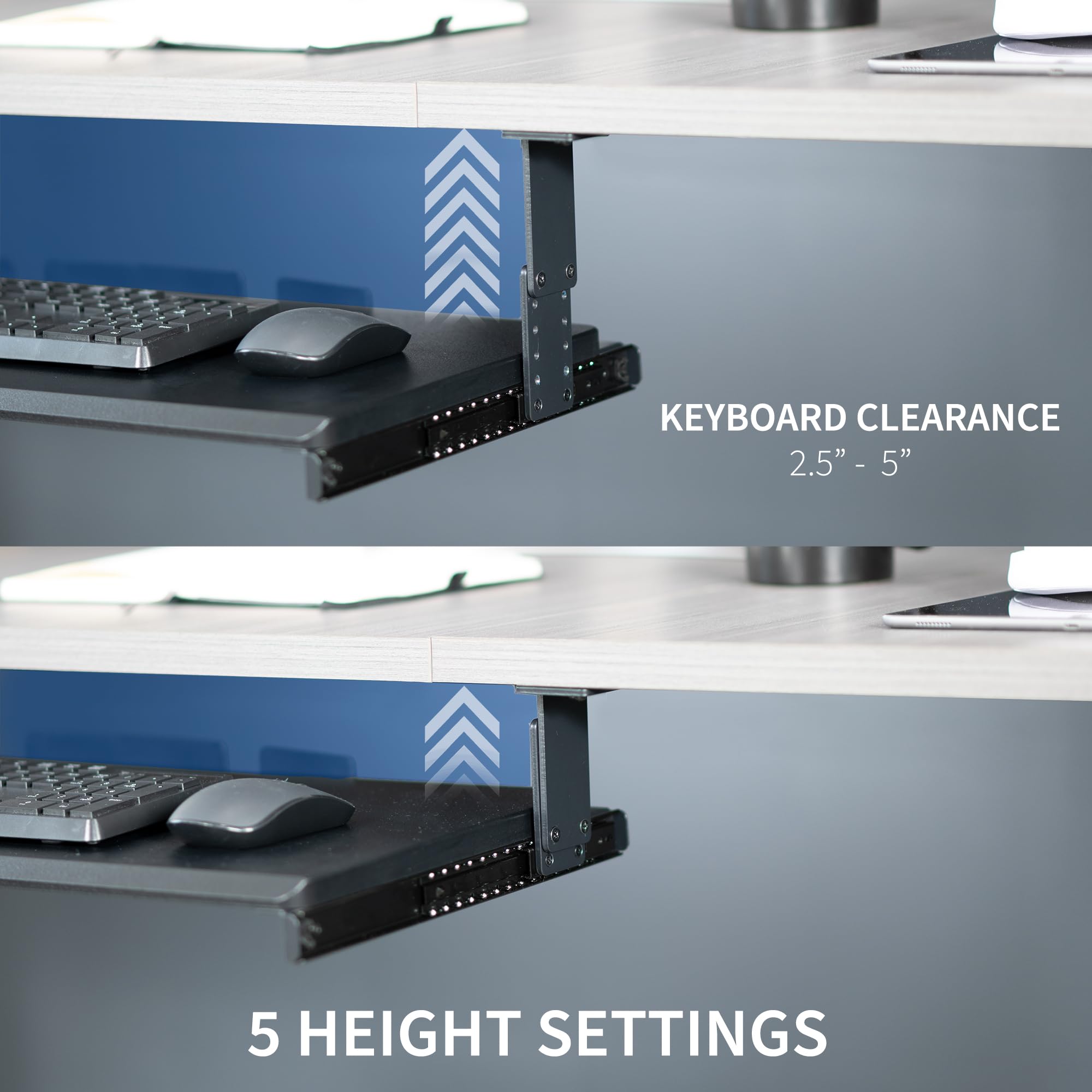 Foto 7 pulgar | Bandeja Para Teclado Para Colocar Debajo Del Escritorio Vivo Mount-kb27hb, Regulable En Altura - Venta Internacional.