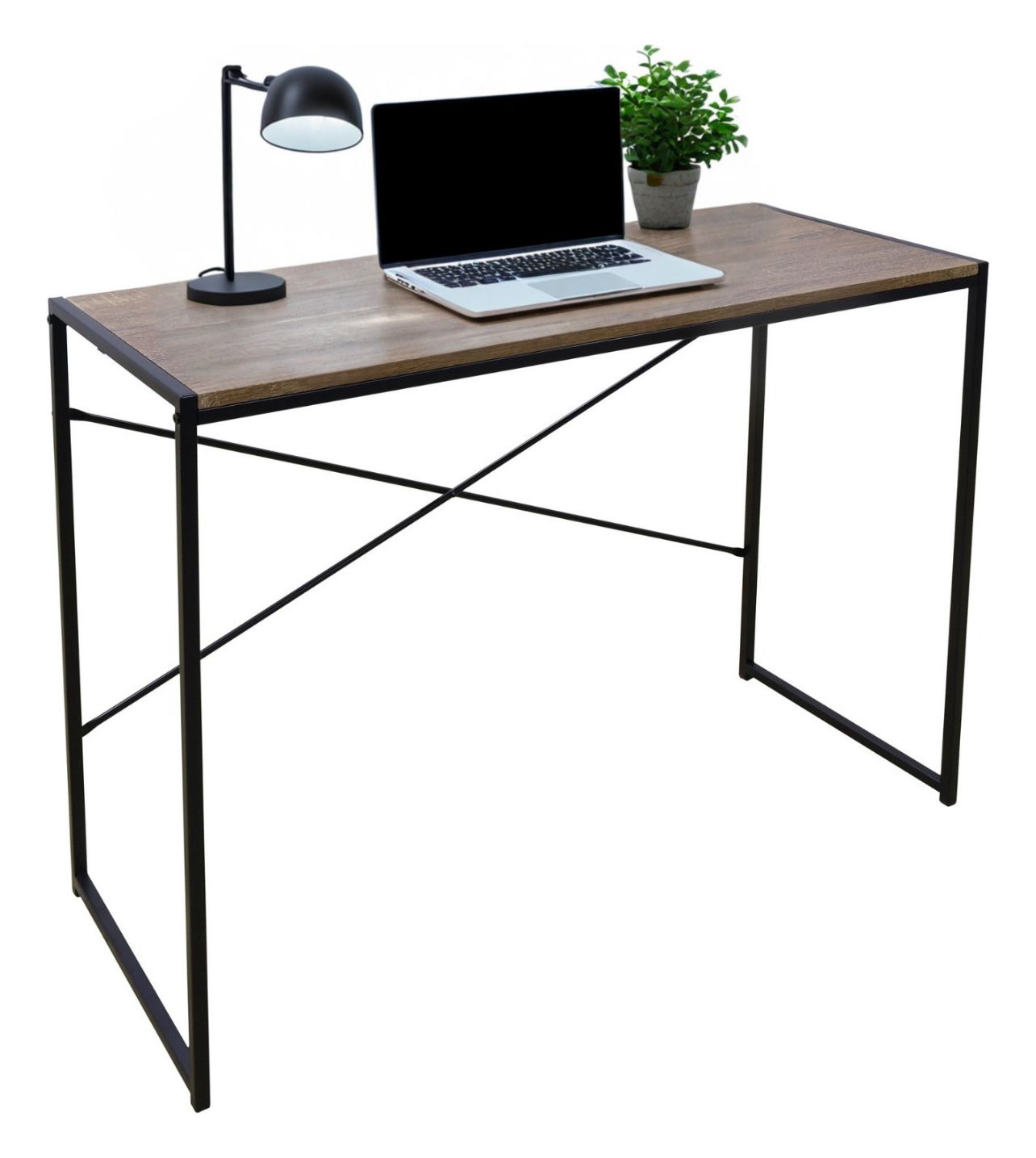 Foto 1 | Escritorio Oficina Madera Mdf Acero Moderno Minimalista Nogal