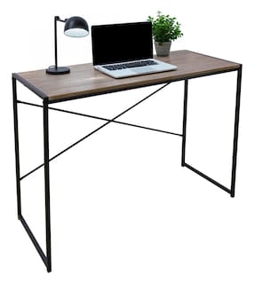 Foto 1 | Escritorio Oficina Madera Mdf Acero Moderno Minimalista Nogal