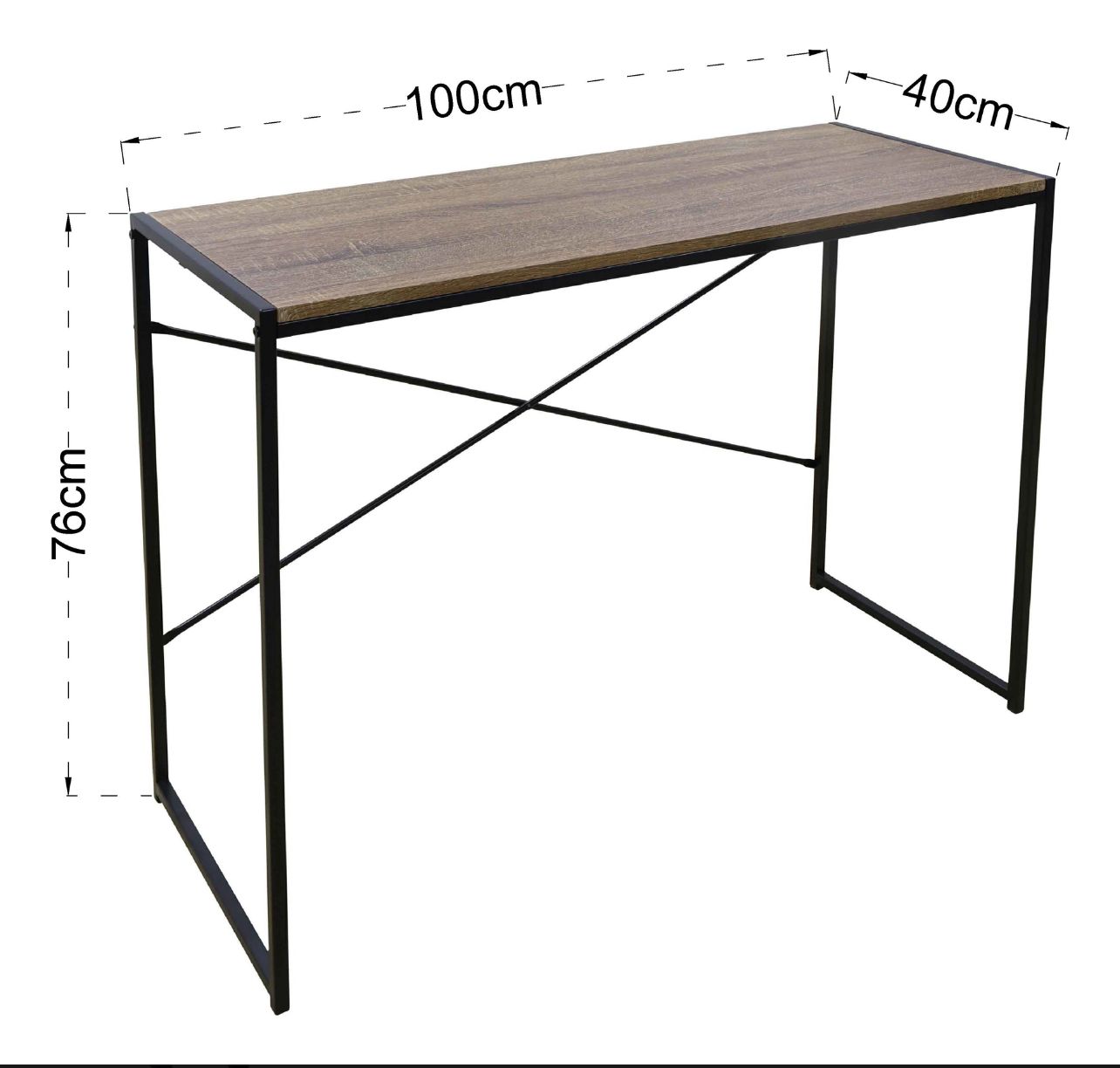 Foto 6 pulgar | Escritorio Oficina Madera Mdf Acero Moderno Minimalista Nogal