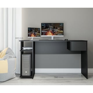 Foto 3 | Escritorio Gamer Minimalista Para Computadora Moderno Madera