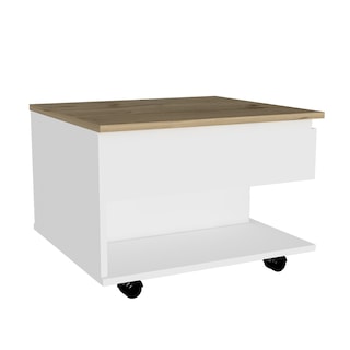 Foto 1 | Elegante Mesa Auxiliar Extensible Luanda color Blanco y Café