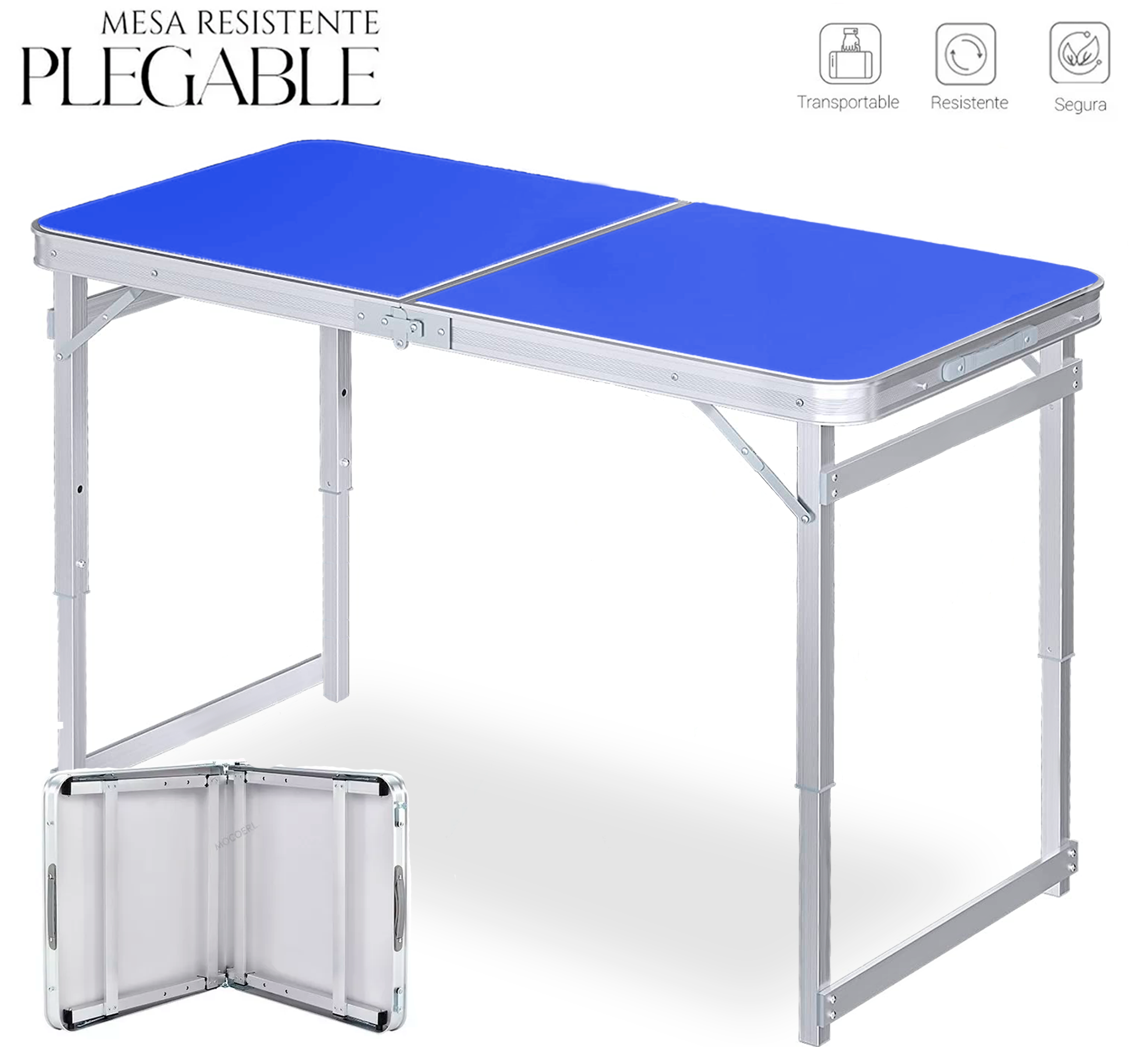 Mesa Plegable Shendy Vendy Portatil Ligera Tipo Portafolio Rectangular 120cm