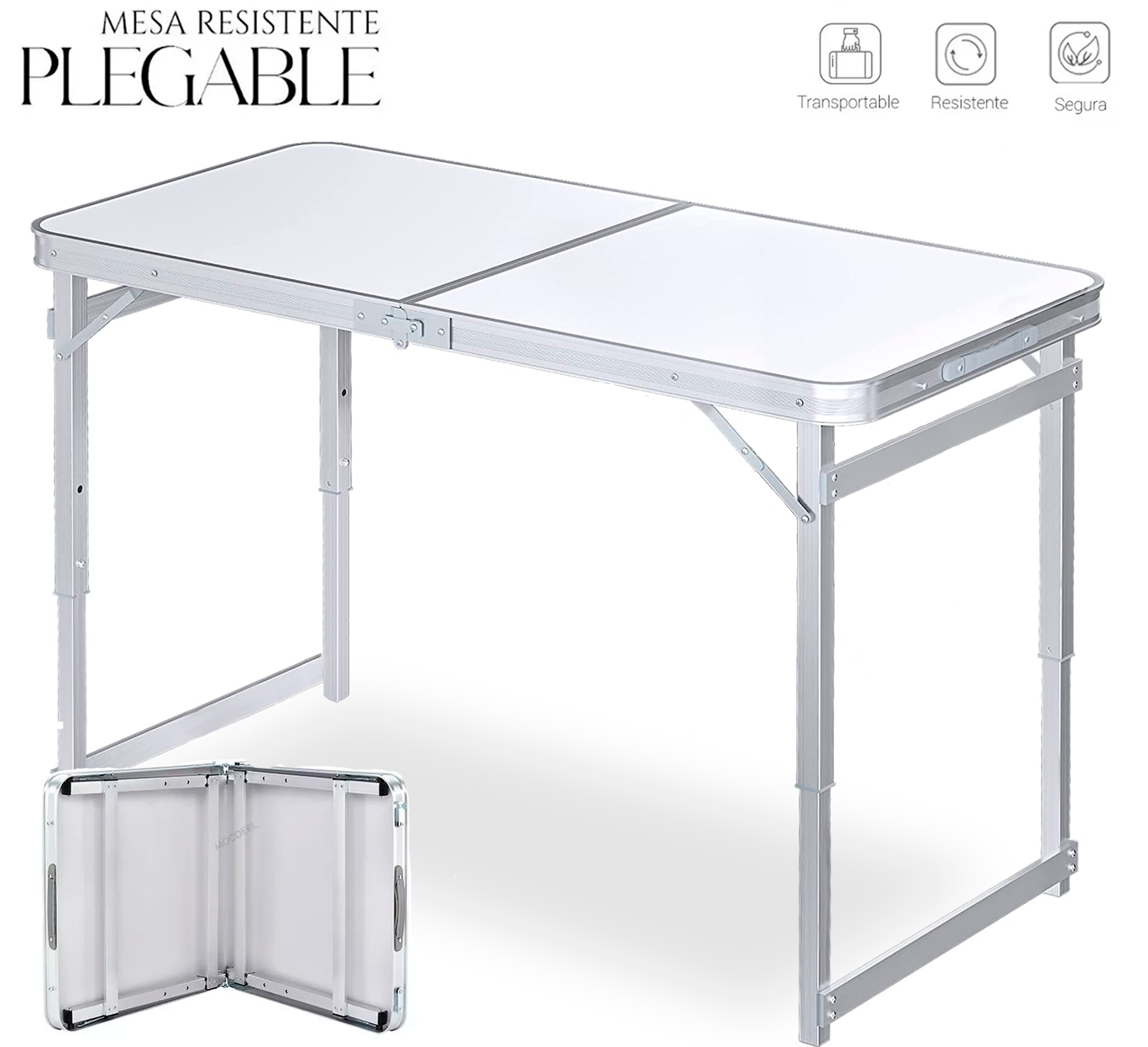 Foto 2 pulgar | Mesa Plegable Shendy Vendy Portatil Ligera Tipo Portafolio Rectangular 120cm