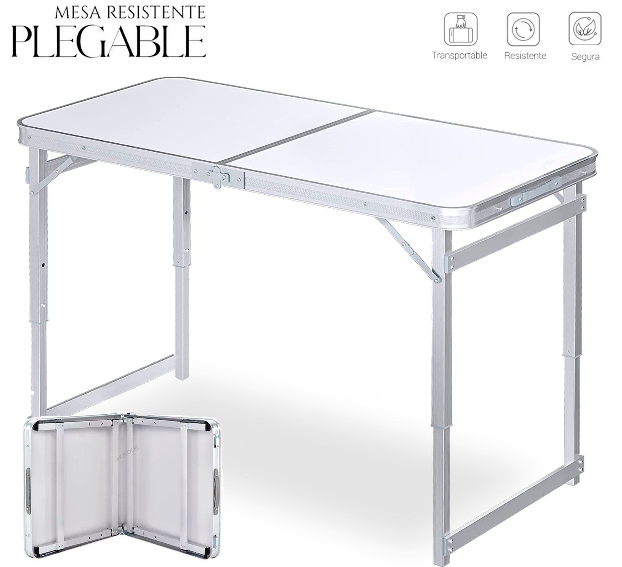 Mesa Plegable Shendy Vendy Portatil Ligera Tipo Portafolio Rectangular 120cm