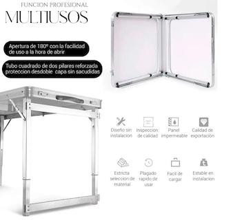 Foto 4 | Mesa Plegable Shendy Vendy Portatil Ligera Tipo Portafolio Rectangular 120cm