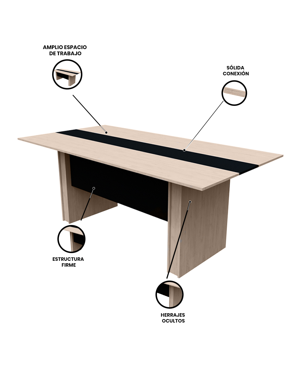 Foto 5 pulgar | Mesa Para Sala De Juntas, Mesa De Reuniones Moderna