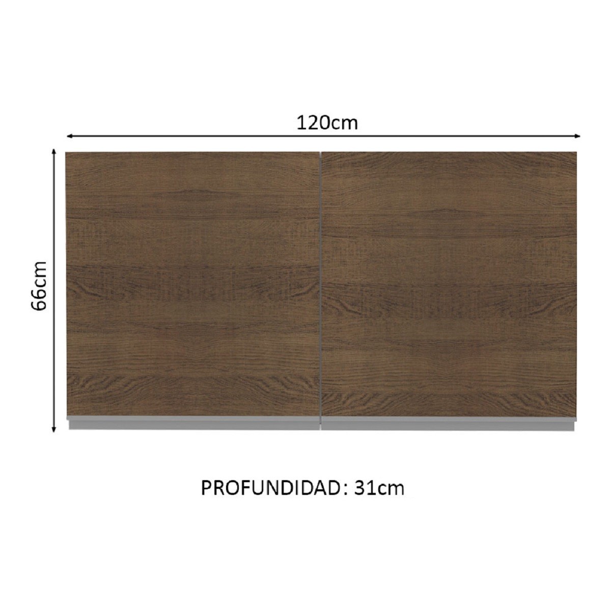 Foto 4 pulgar | Armario Aéreo Madesa Glamy 120 CM 2 Puertas Blanco y Marrón