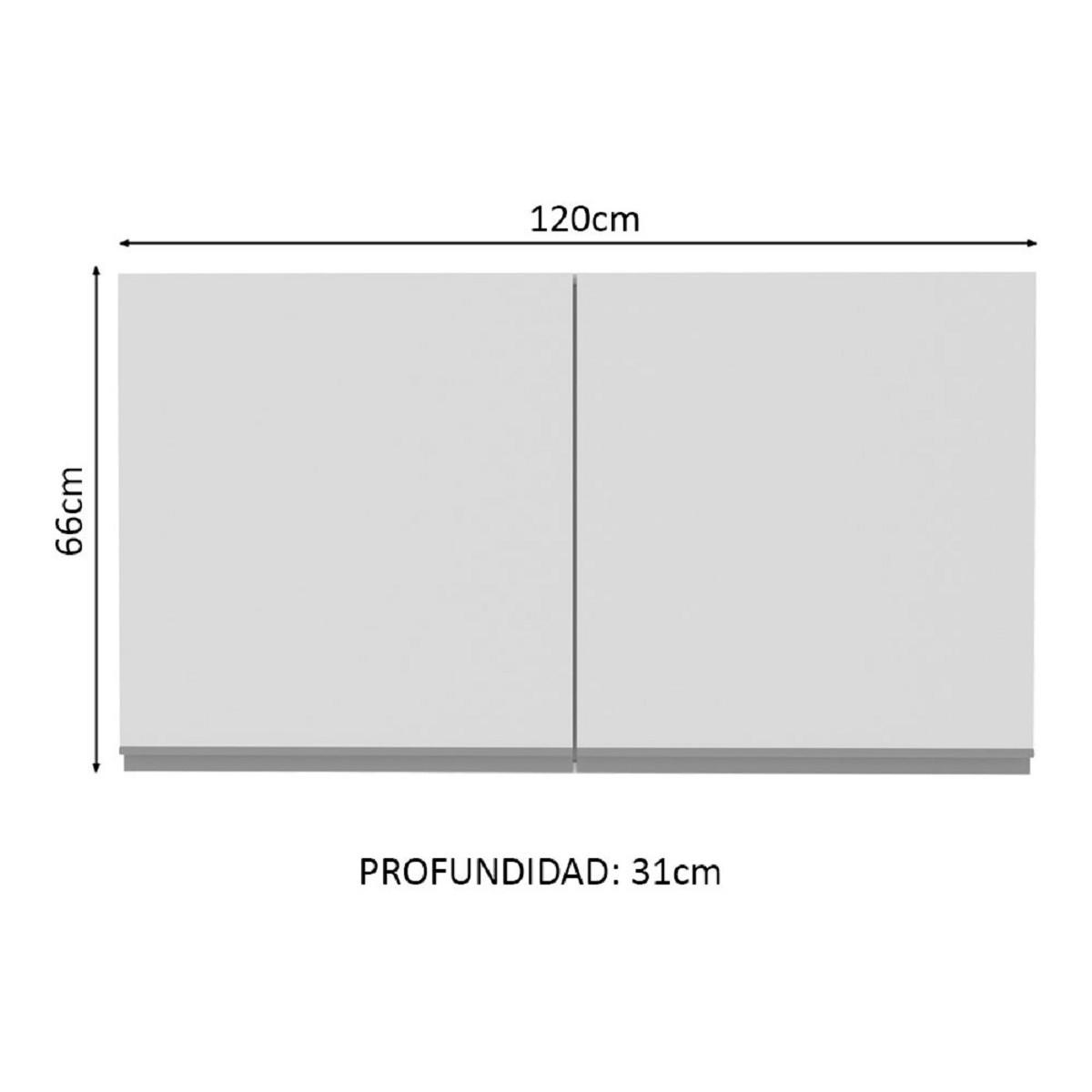 Foto 4 pulgar | Alacena 2 Puertas 4 Compartimentos Madesa - 120 Cm color Blanco