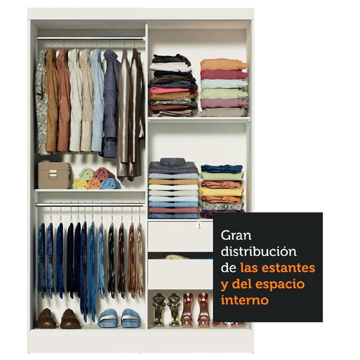 Foto 5 | Closet Madesa Blanco 2 Puertas con Espejo