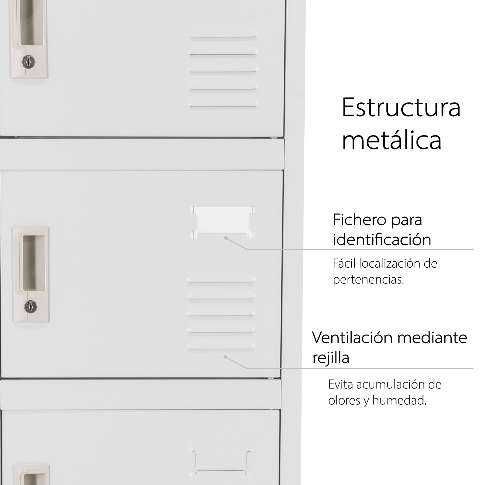 Foto 2 | Locker Metálico 6 Puertas Lcl06 Casillero Guardex Multifuncional Color Gris Claro